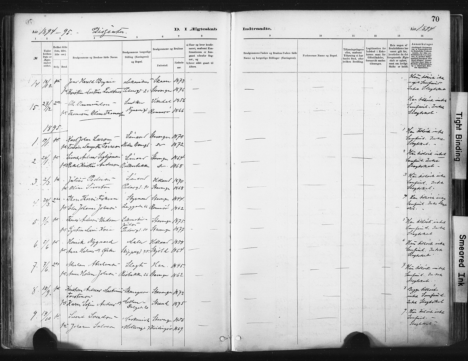 St. Johannes sokneprestkontor, AV/SAST-A-101814/001/30/30BA/L0003: Parish register (official) no. A 3, 1885-1910, p. 70