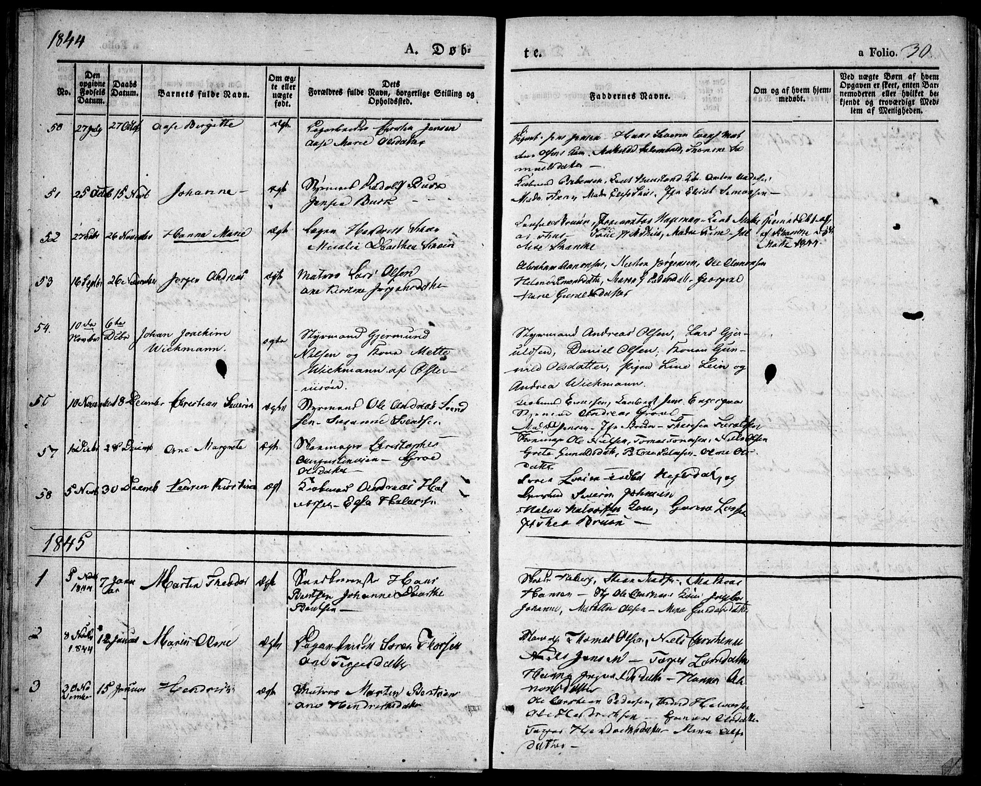 Risør sokneprestkontor, SAK/1111-0035/F/Fa/L0003: Parish register (official) no. A 3, 1838-1864, p. 30