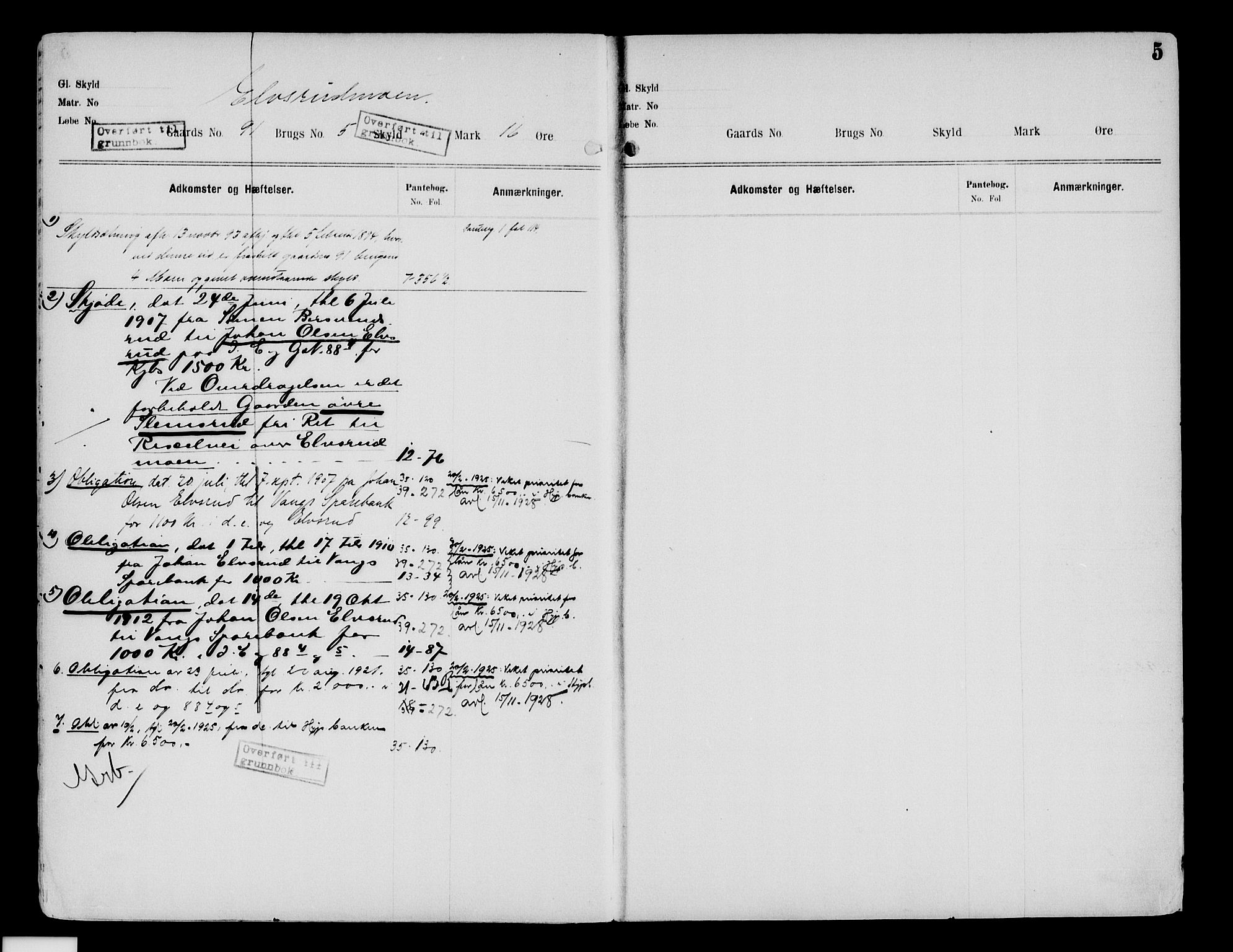 Nord-Hedmark sorenskriveri, SAH/TING-012/H/Ha/Had/Hade/L0002: Mortgage register no. 4.2, 1893-1940, p. 5
