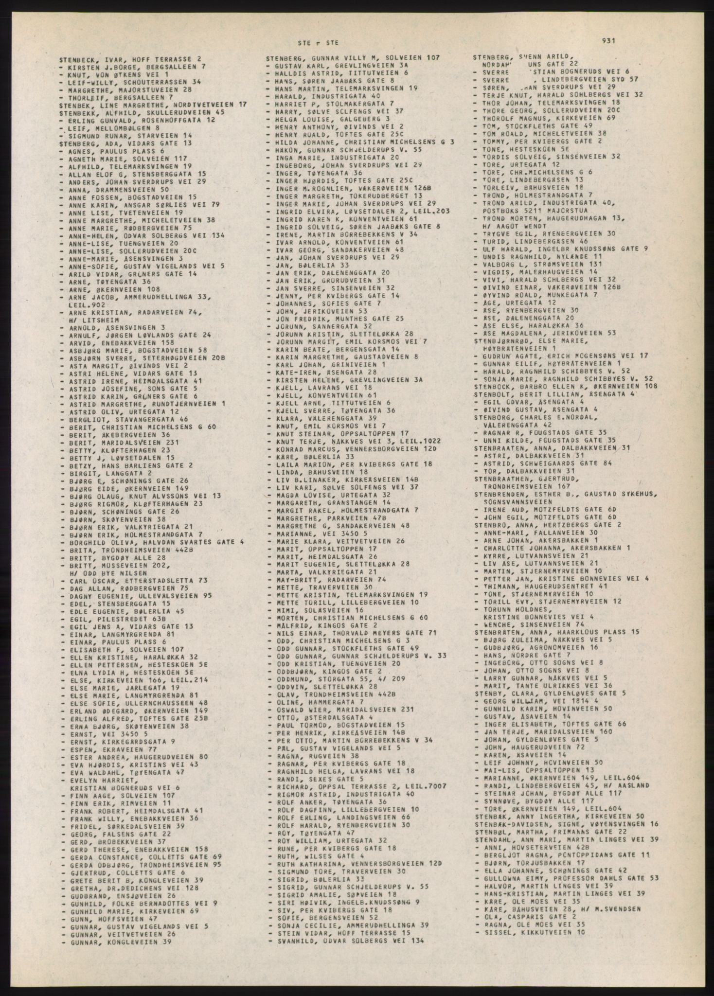 Kristiania/Oslo adressebok, PUBL/-, 1980-1981, p. 931