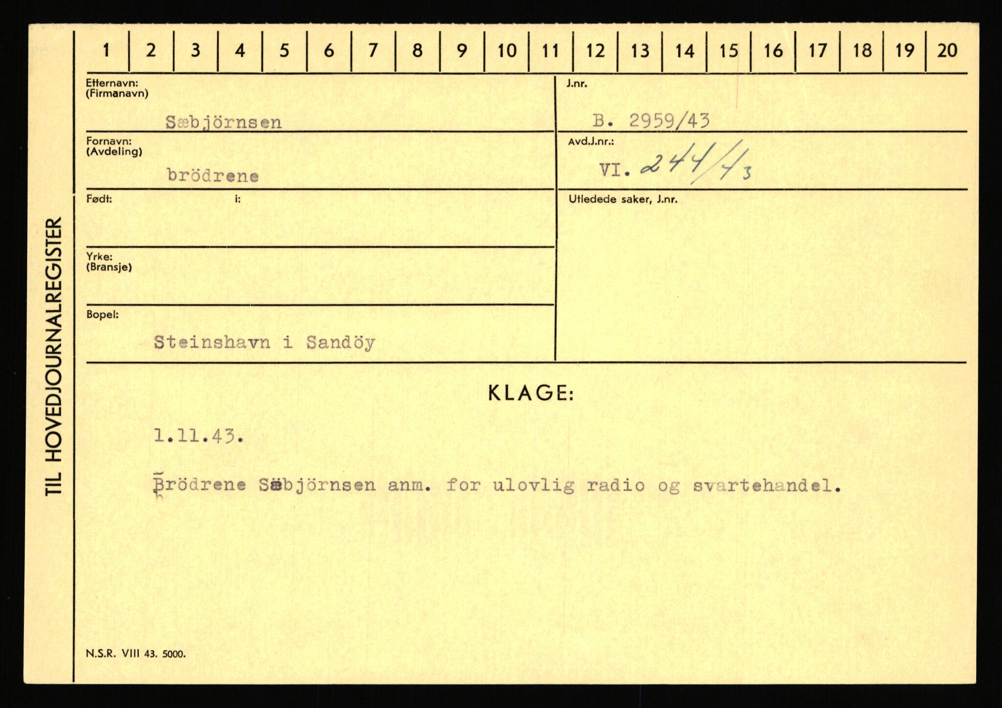 Statspolitiet - Hovedkontoret / Osloavdelingen, AV/RA-S-1329/C/Ca/L0015: Svea - Tøsse, 1943-1945, p. 893