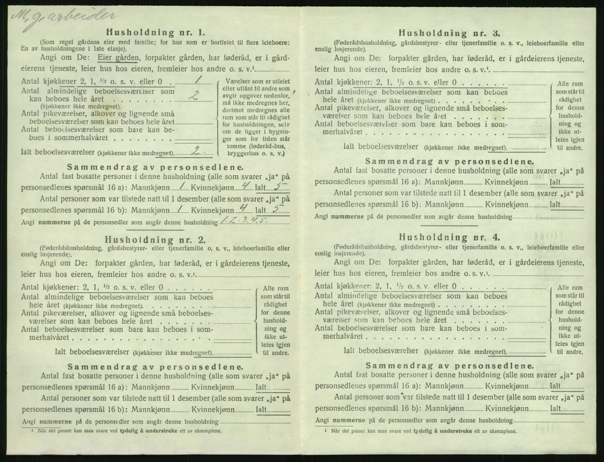 SAK, 1920 census for Øyestad, 1920, p. 503