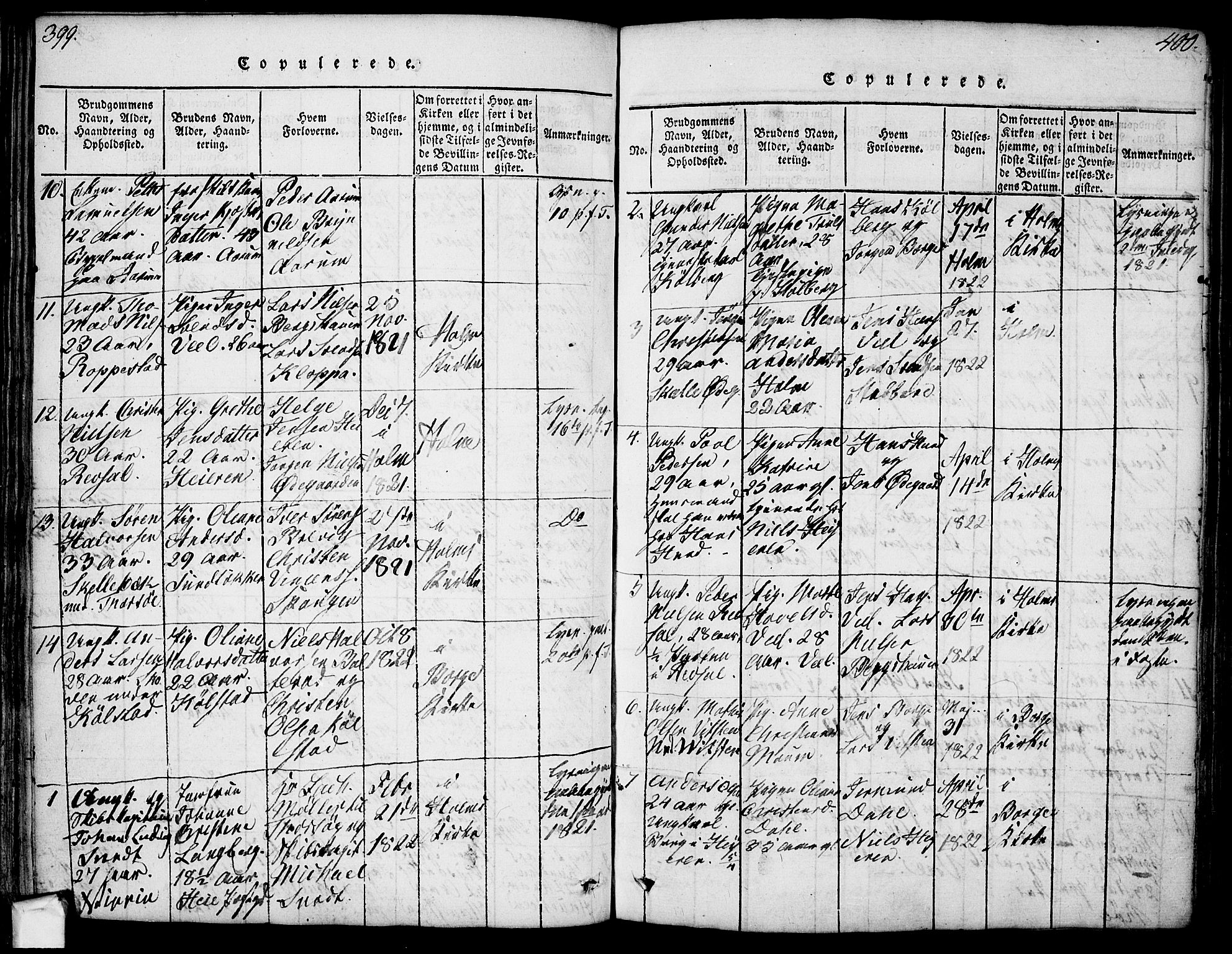 Borge prestekontor Kirkebøker, SAO/A-10903/F/Fa/L0003: Parish register (official) no. I 3, 1815-1836, p. 399-400