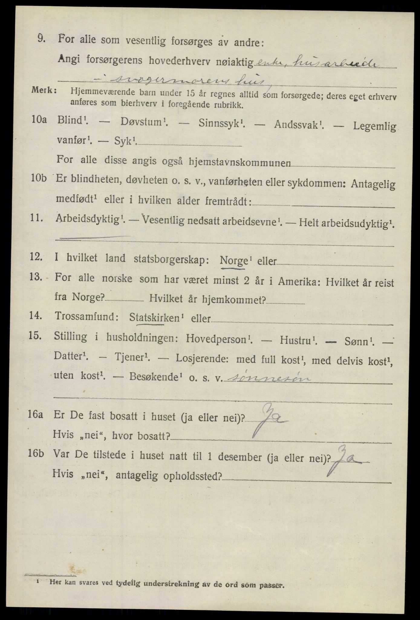 SAO, 1920 census for Ullensaker, 1920, p. 5496
