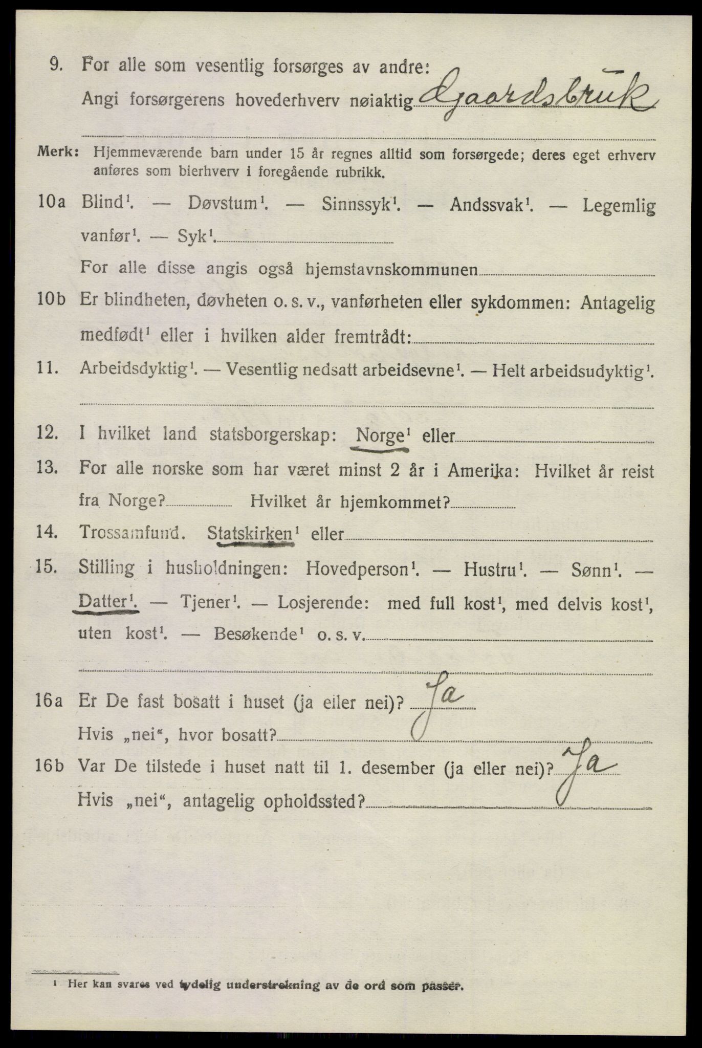SAKO, 1920 census for Nore, 1920, p. 3023