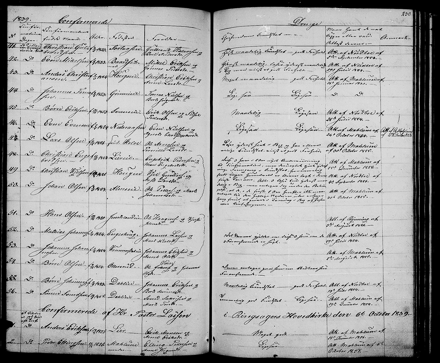 Ringsaker prestekontor, AV/SAH-PREST-014/L/La/L0005: Parish register (copy) no. 5, 1839-1850, p. 230