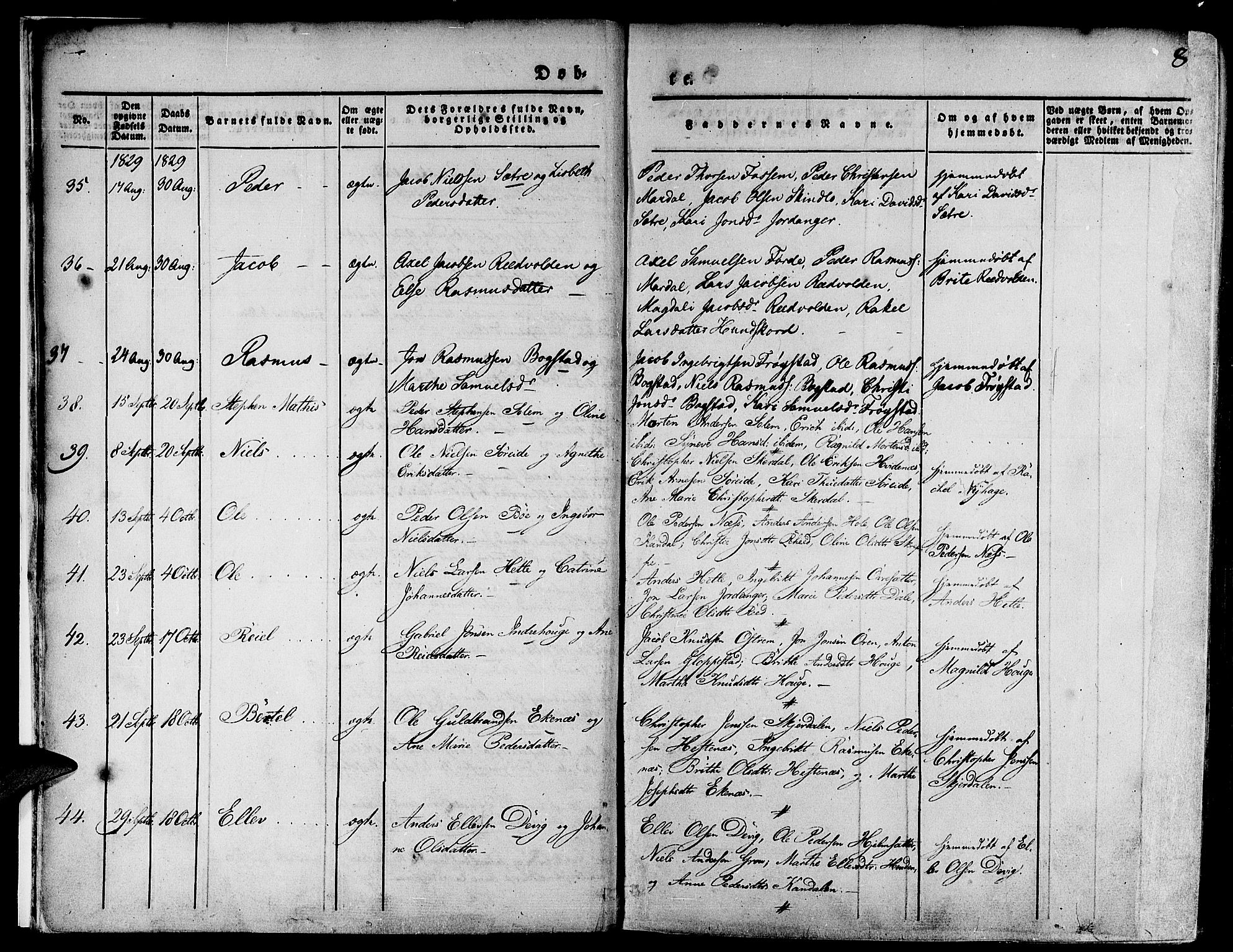 Gloppen sokneprestembete, SAB/A-80101/H/Haa/Haaa/L0007: Parish register (official) no. A 7, 1827-1837, p. 8