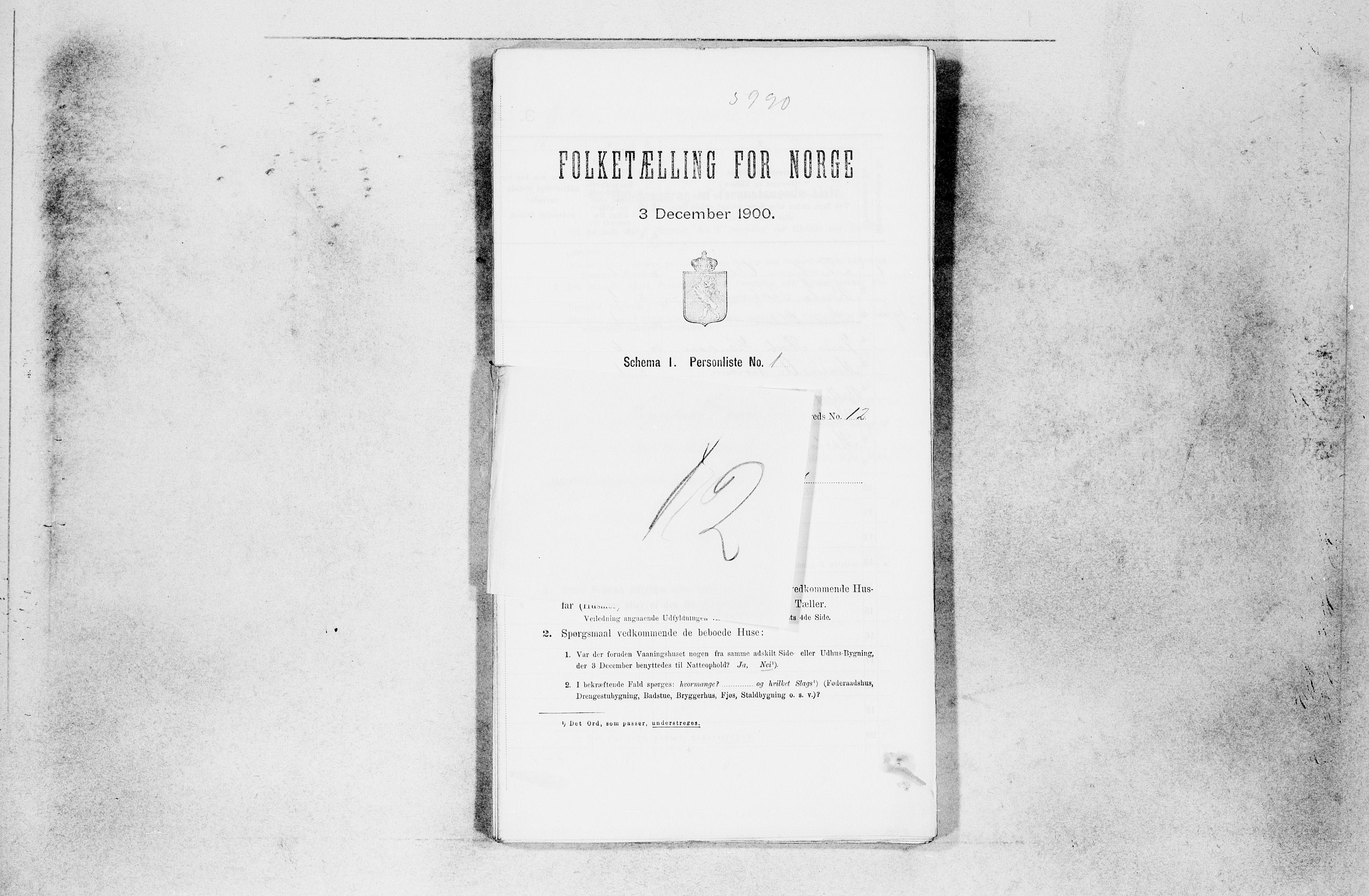 SAB, 1900 census for Sogndal, 1900, p. 822