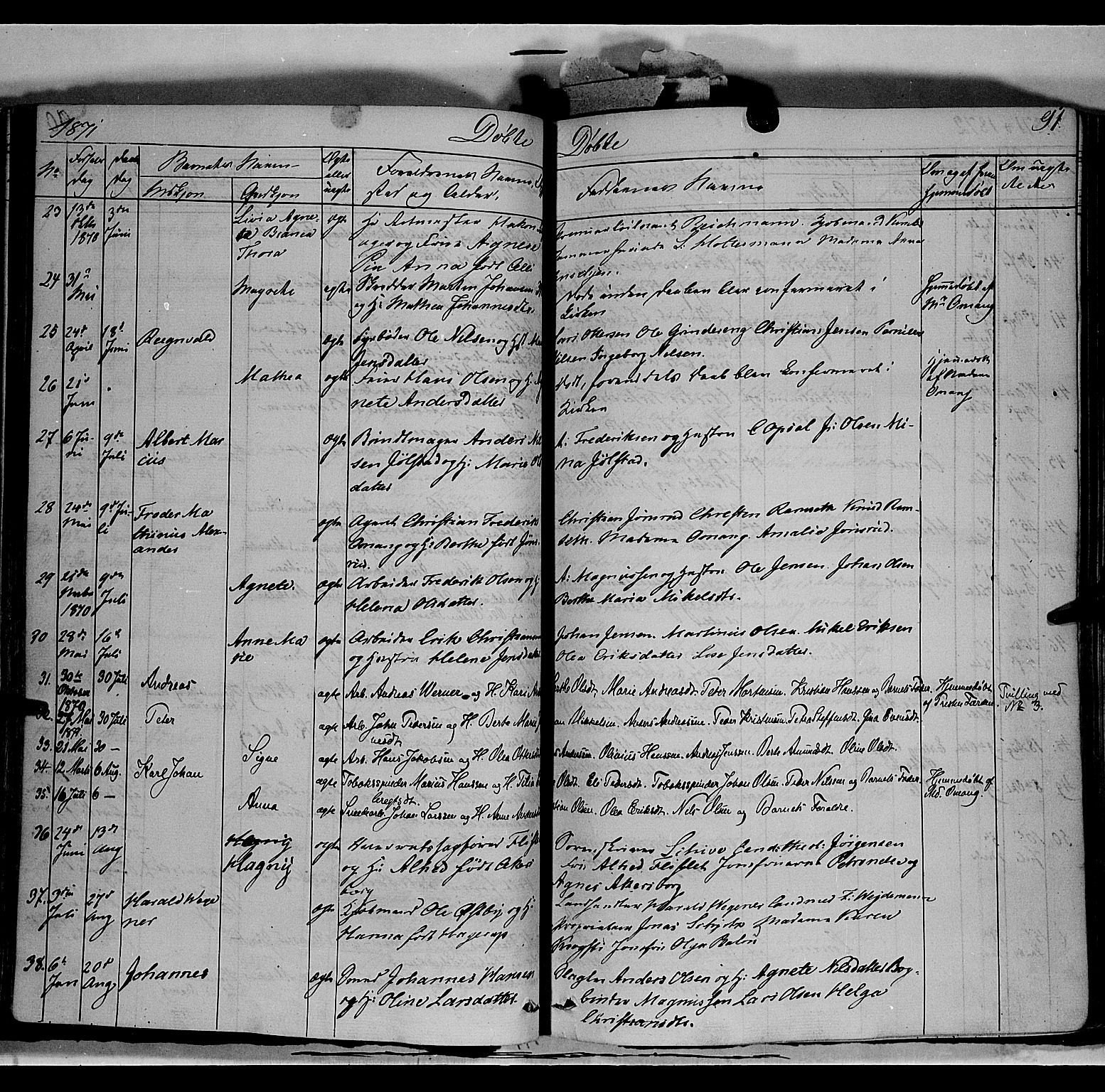 Vang prestekontor, Hedmark, AV/SAH-PREST-008/H/Ha/Haa/L0011: Parish register (official) no. 11, 1852-1877, p. 91