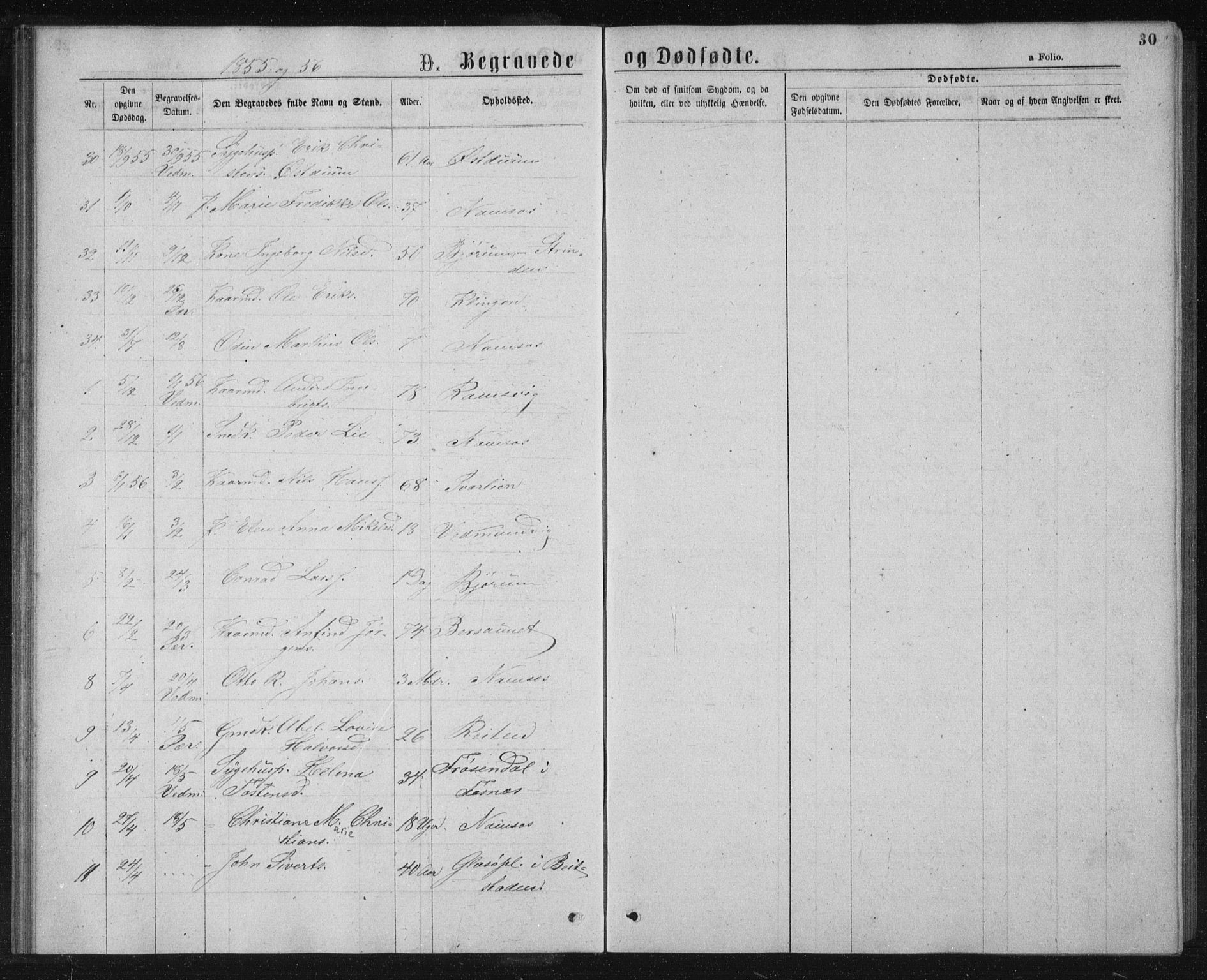 Ministerialprotokoller, klokkerbøker og fødselsregistre - Nord-Trøndelag, SAT/A-1458/768/L0569: Parish register (official) no. 768A04, 1836-1865, p. 30