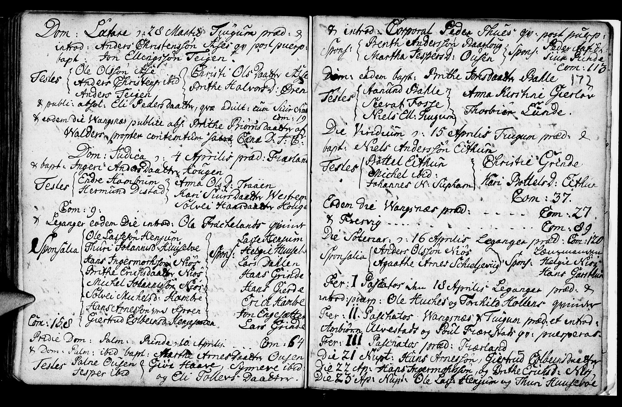 Leikanger sokneprestembete, AV/SAB-A-81001/H/Haa/Haaa/L0002: Parish register (official) no. A 2, 1735-1756, p. 172