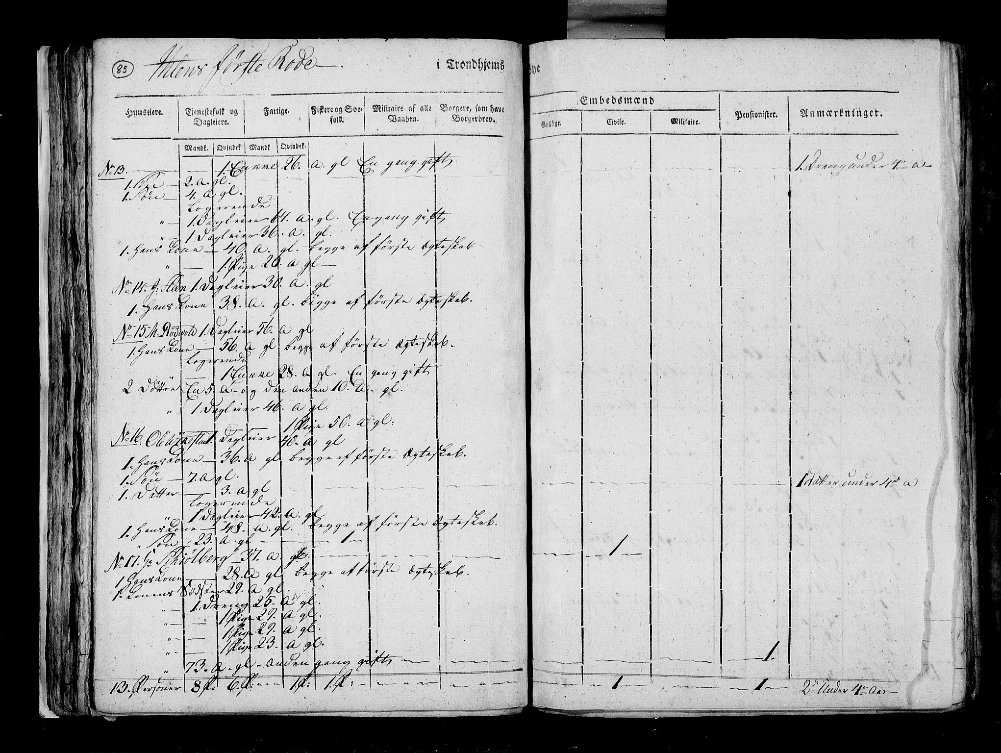 RA, Census 1815, vol. 5: Trondheim, 1815, p. 85