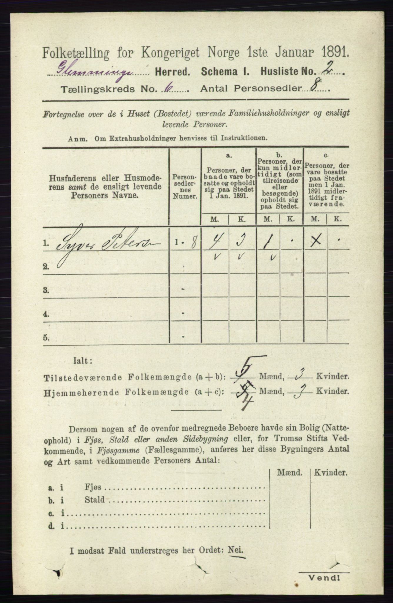 RA, 1891 census for 0132 Glemmen, 1891, p. 7314