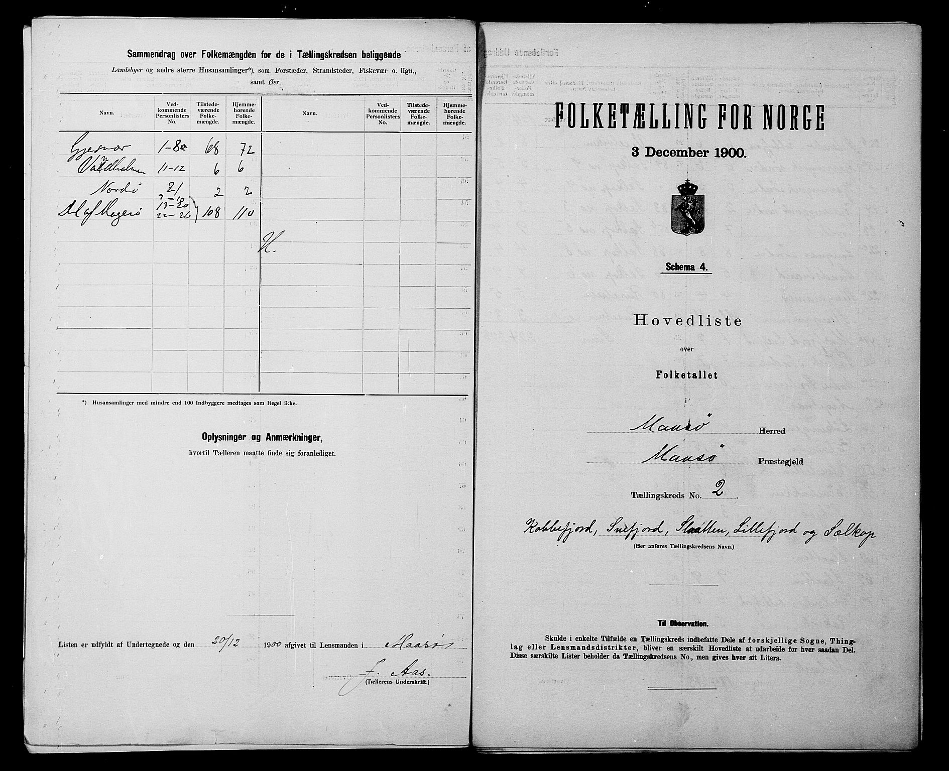 SATØ, 1900 census for Måsøy, 1900, p. 6