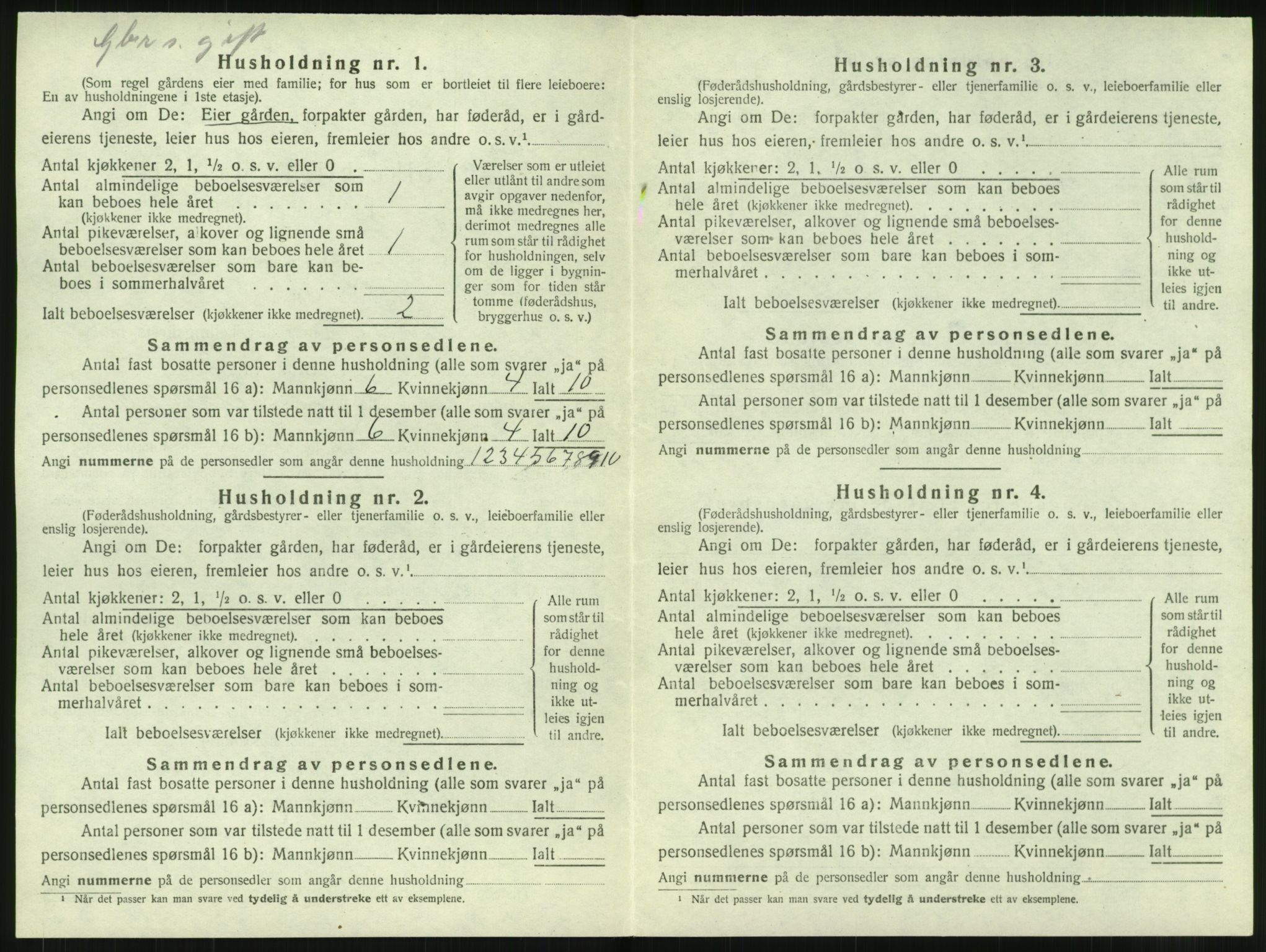 SAT, 1920 census for Borge, 1920, p. 266