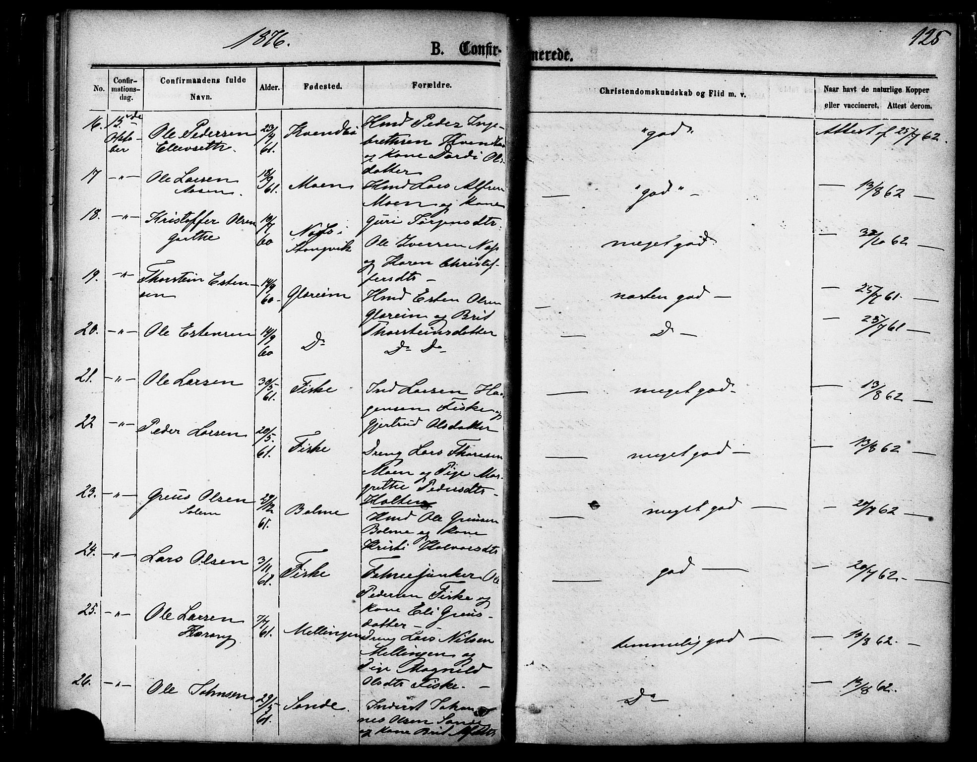 Ministerialprotokoller, klokkerbøker og fødselsregistre - Møre og Romsdal, AV/SAT-A-1454/595/L1046: Parish register (official) no. 595A08, 1874-1884, p. 125