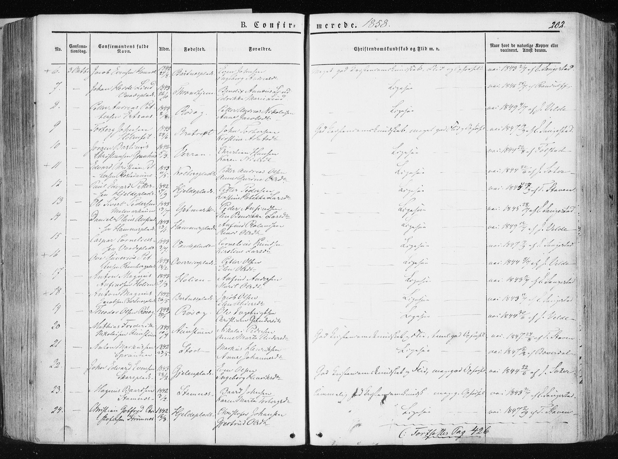 Ministerialprotokoller, klokkerbøker og fødselsregistre - Nord-Trøndelag, SAT/A-1458/741/L0393: Parish register (official) no. 741A07, 1849-1863, p. 202