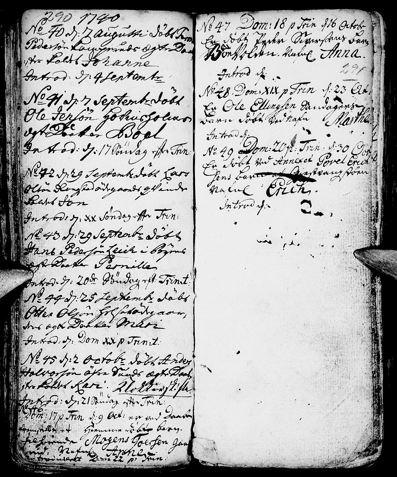 Nes prestekontor, Hedmark, AV/SAH-PREST-020/L/La/L0001: Parish register (copy) no. 1, 1663-1784, p. 290-291