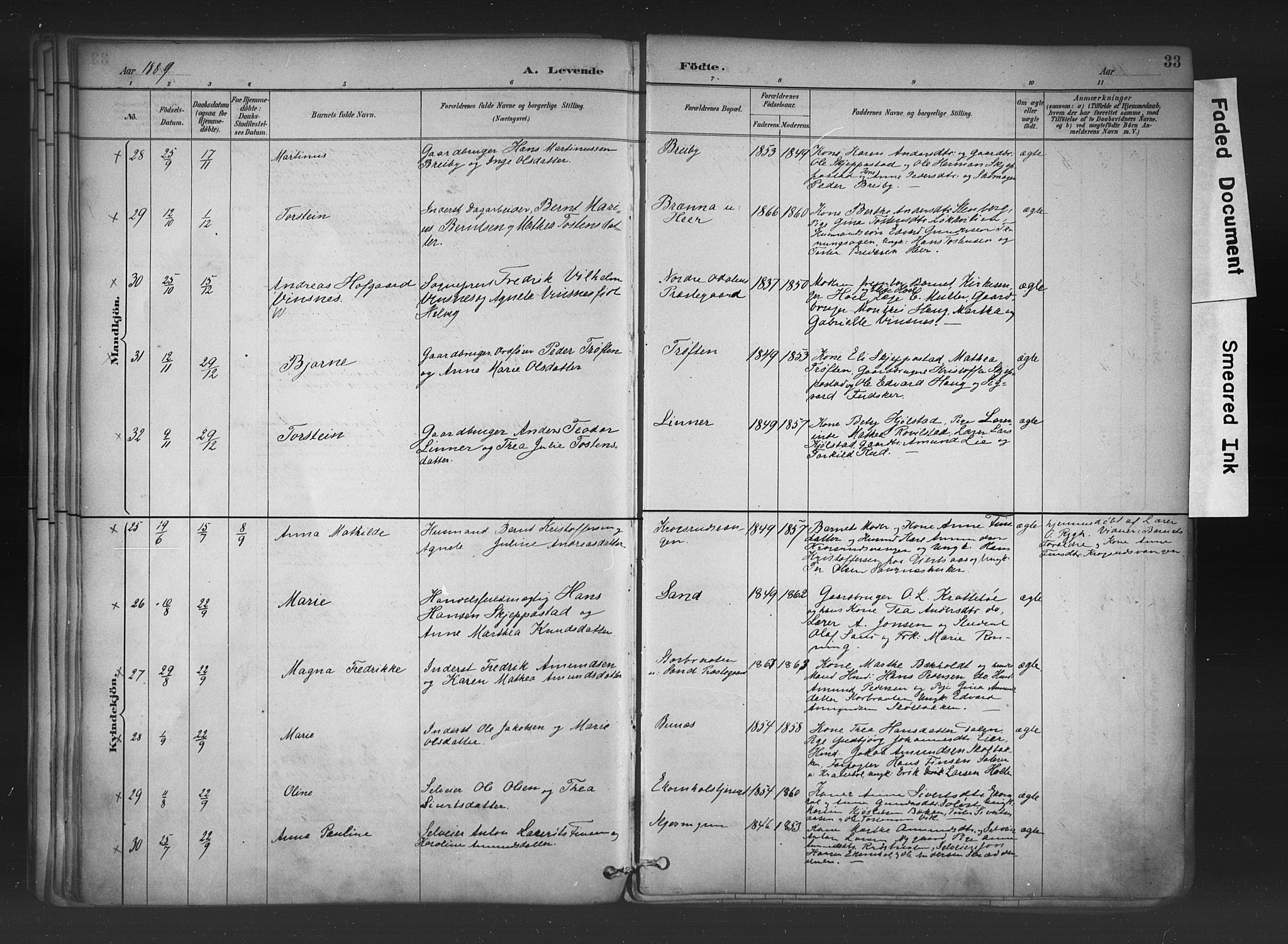 Nord-Odal prestekontor, AV/SAH-PREST-032/H/Ha/Haa/L0006: Parish register (official) no. 6, 1886-1901, p. 33