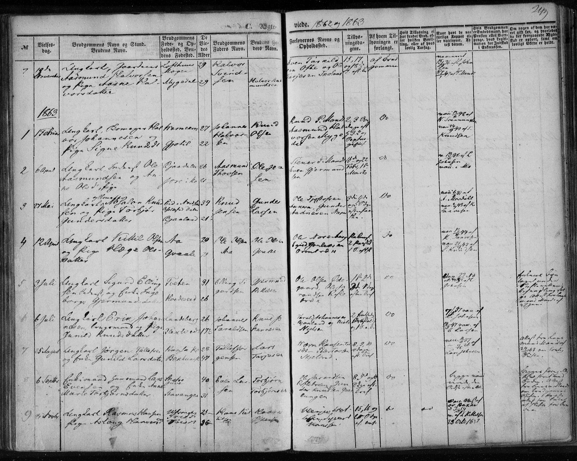 Lårdal kirkebøker, SAKO/A-284/F/Fa/L0006: Parish register (official) no. I 6, 1861-1886, p. 249