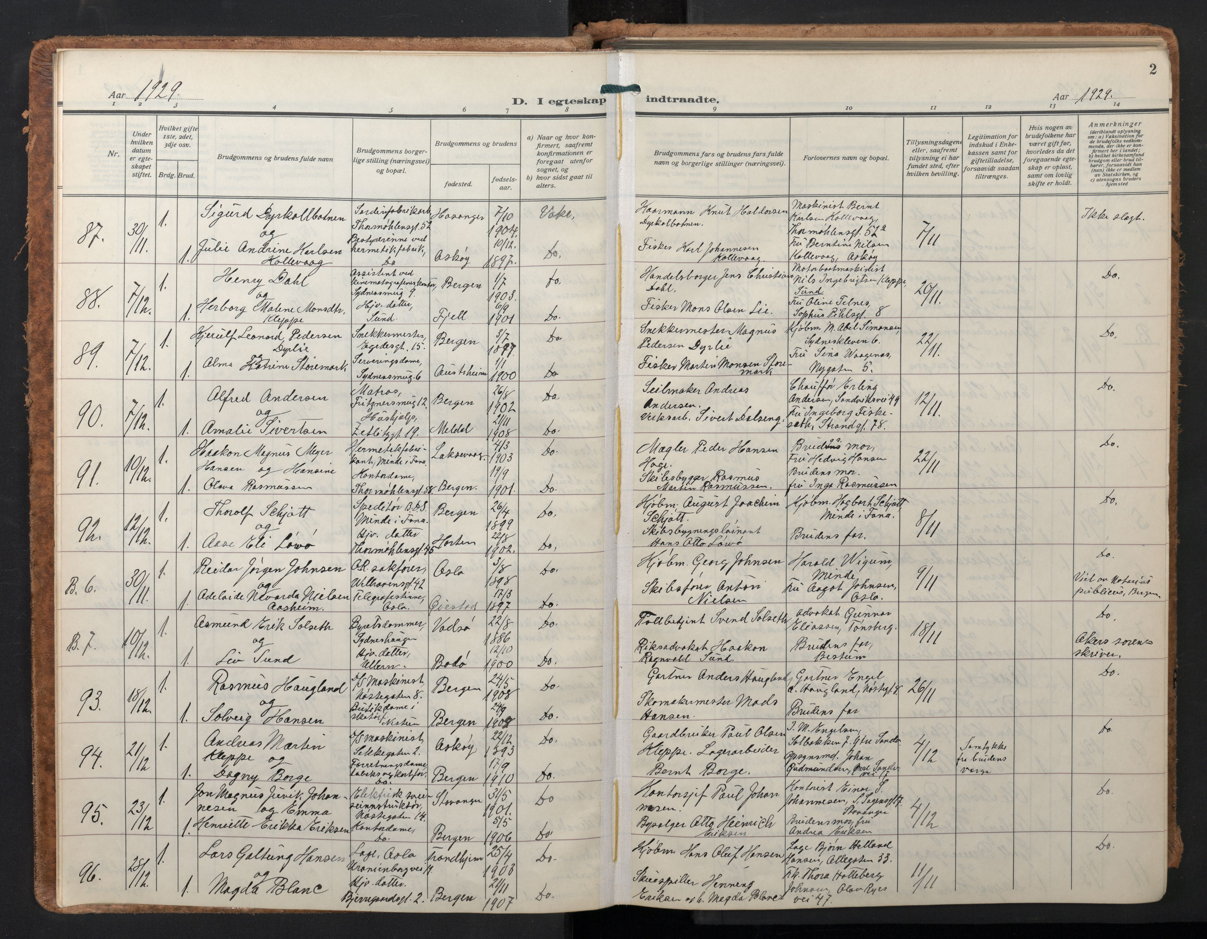 Johanneskirken sokneprestembete, AV/SAB-A-76001/H/Hab: Parish register (copy) no. C 3, 1929-1949, p. 1b-2a