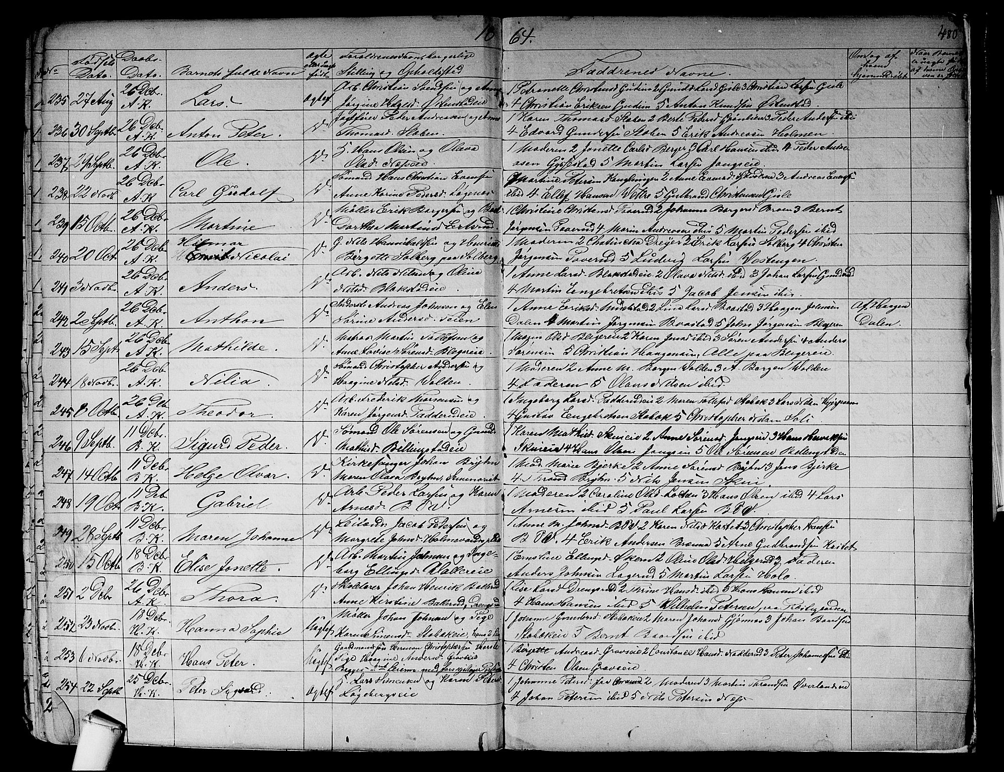 Asker prestekontor Kirkebøker, SAO/A-10256a/F/Fa/L0007: Parish register (official) no. I 7, 1825-1864, p. 480