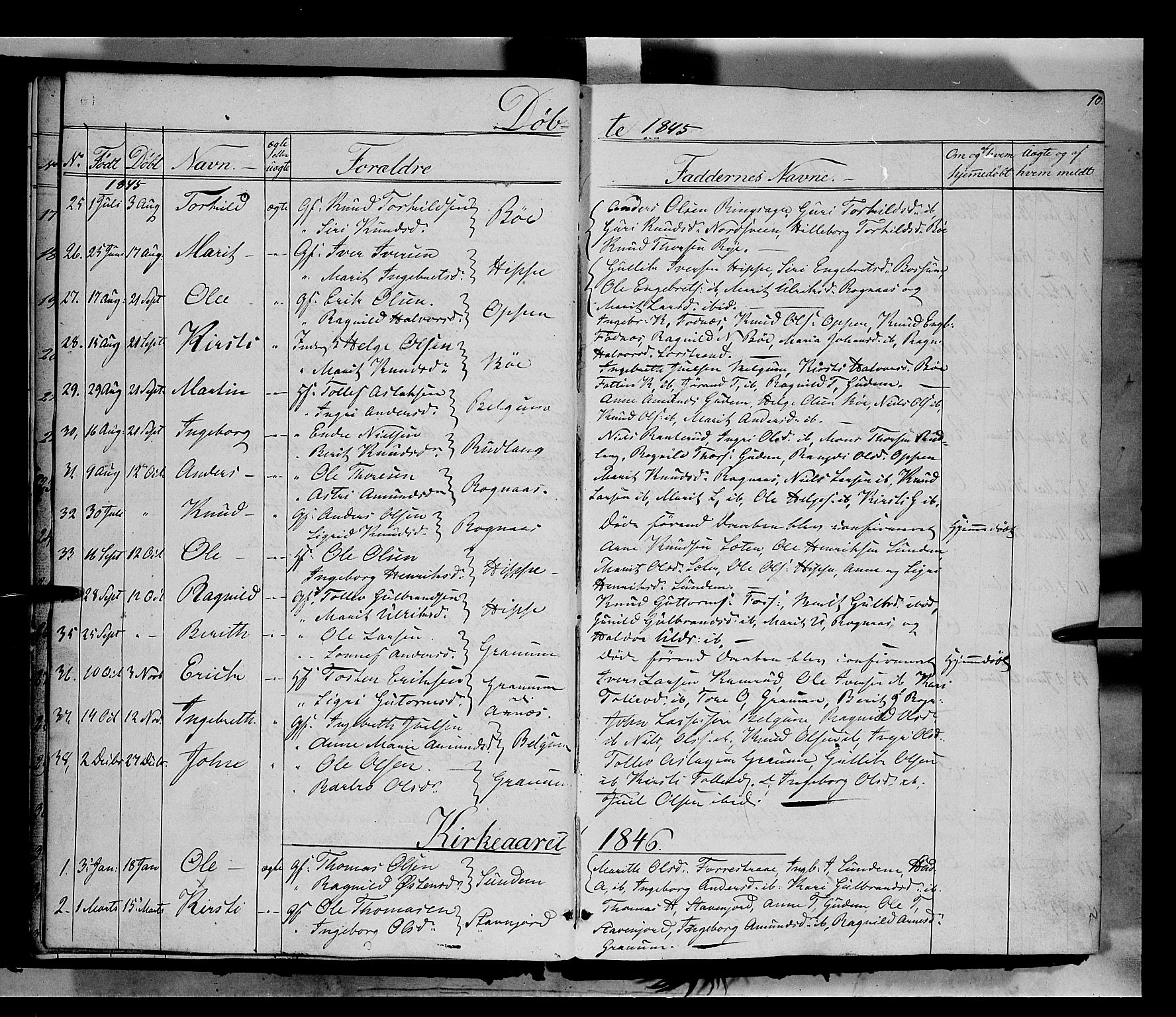 Nord-Aurdal prestekontor, SAH/PREST-132/H/Ha/Haa/L0006: Parish register (official) no. 6, 1842-1863, p. 10