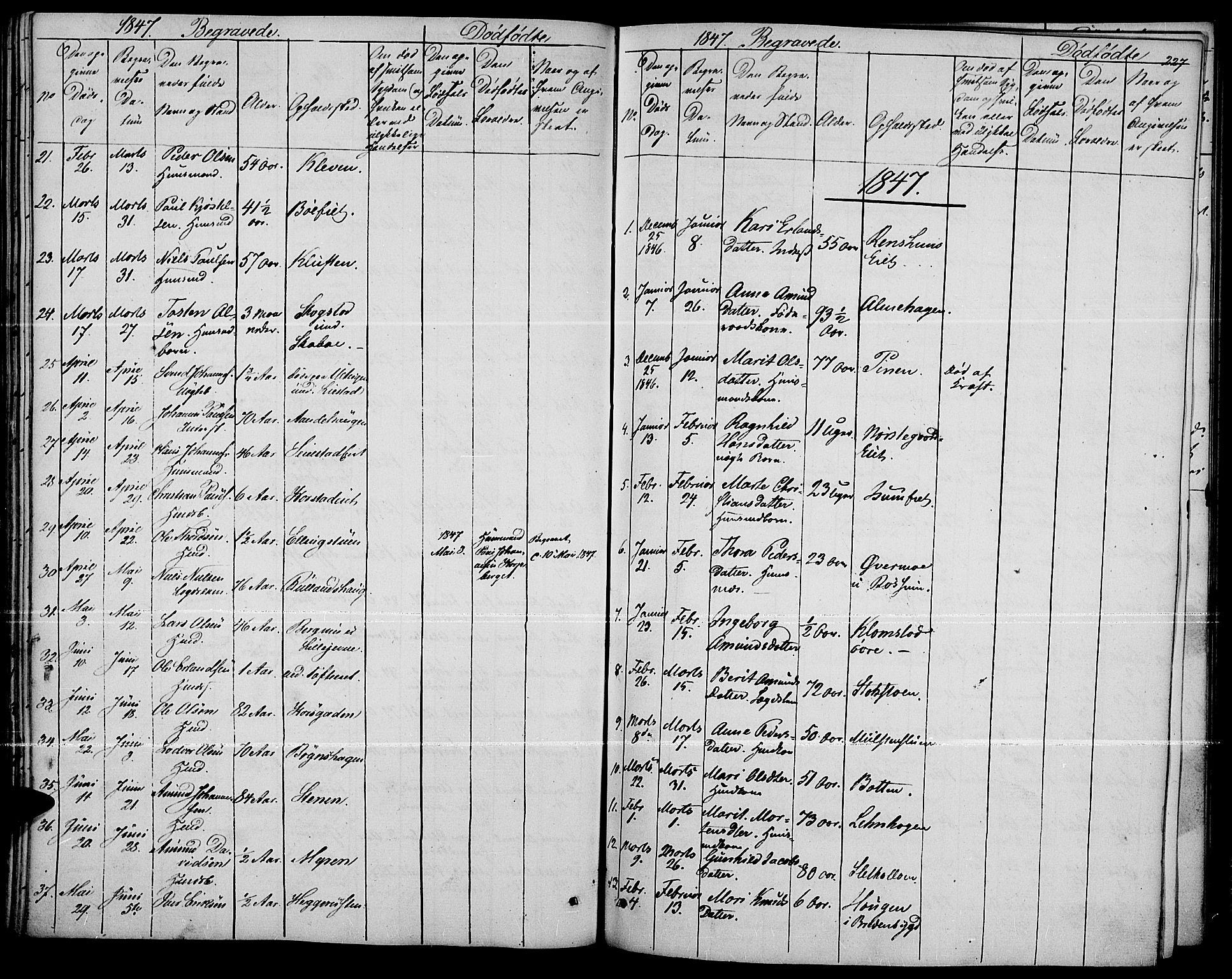 Fron prestekontor, SAH/PREST-078/H/Ha/Haa/L0004: Parish register (official) no. 4, 1839-1848, p. 227