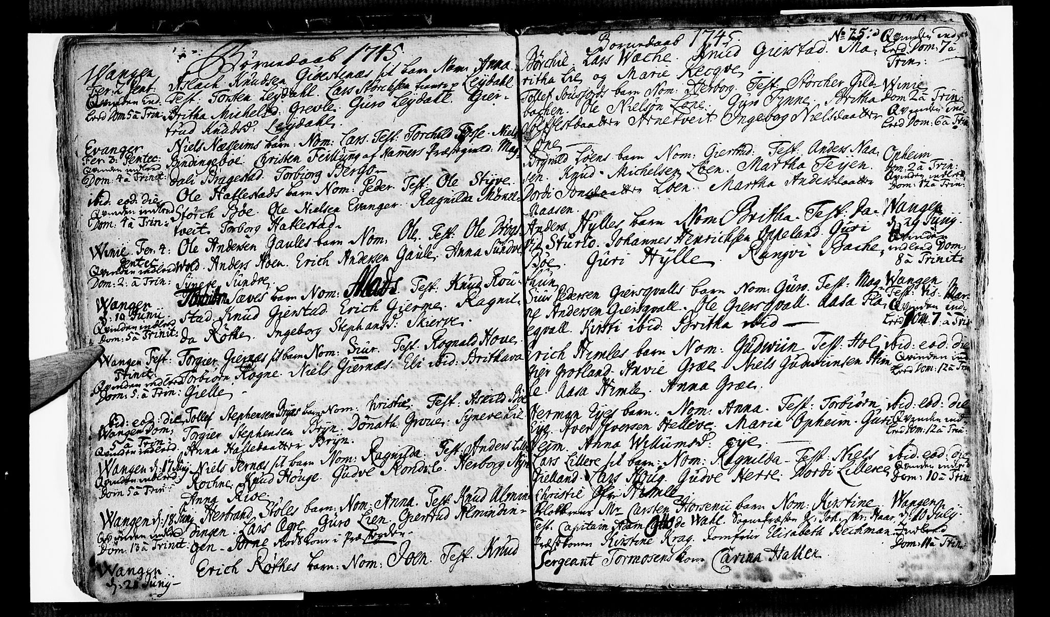 Voss sokneprestembete, SAB/A-79001/H/Haa: Parish register (official) no. A 6, 1744-1752, p. 25