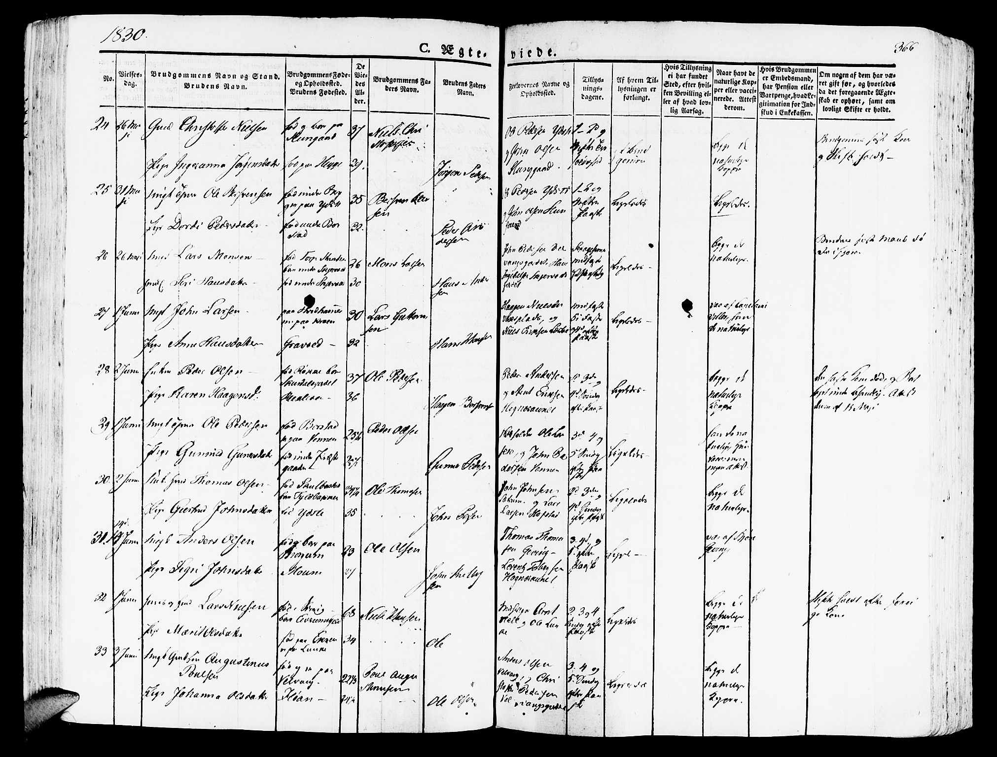Ministerialprotokoller, klokkerbøker og fødselsregistre - Nord-Trøndelag, AV/SAT-A-1458/709/L0070: Parish register (official) no. 709A10, 1820-1832, p. 366