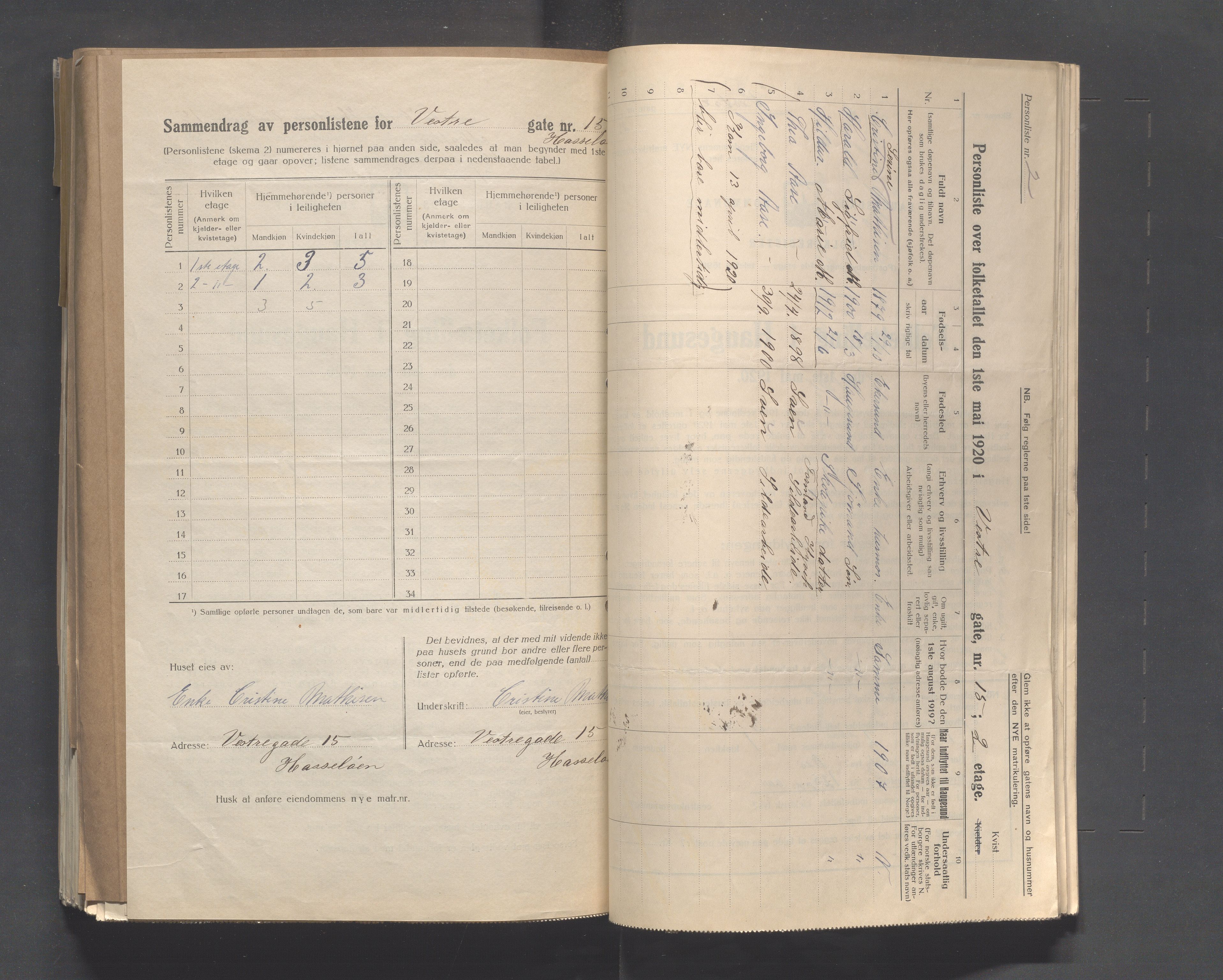 IKAR, Local census 1.5.1920 for Haugesund, 1920, p. 6309