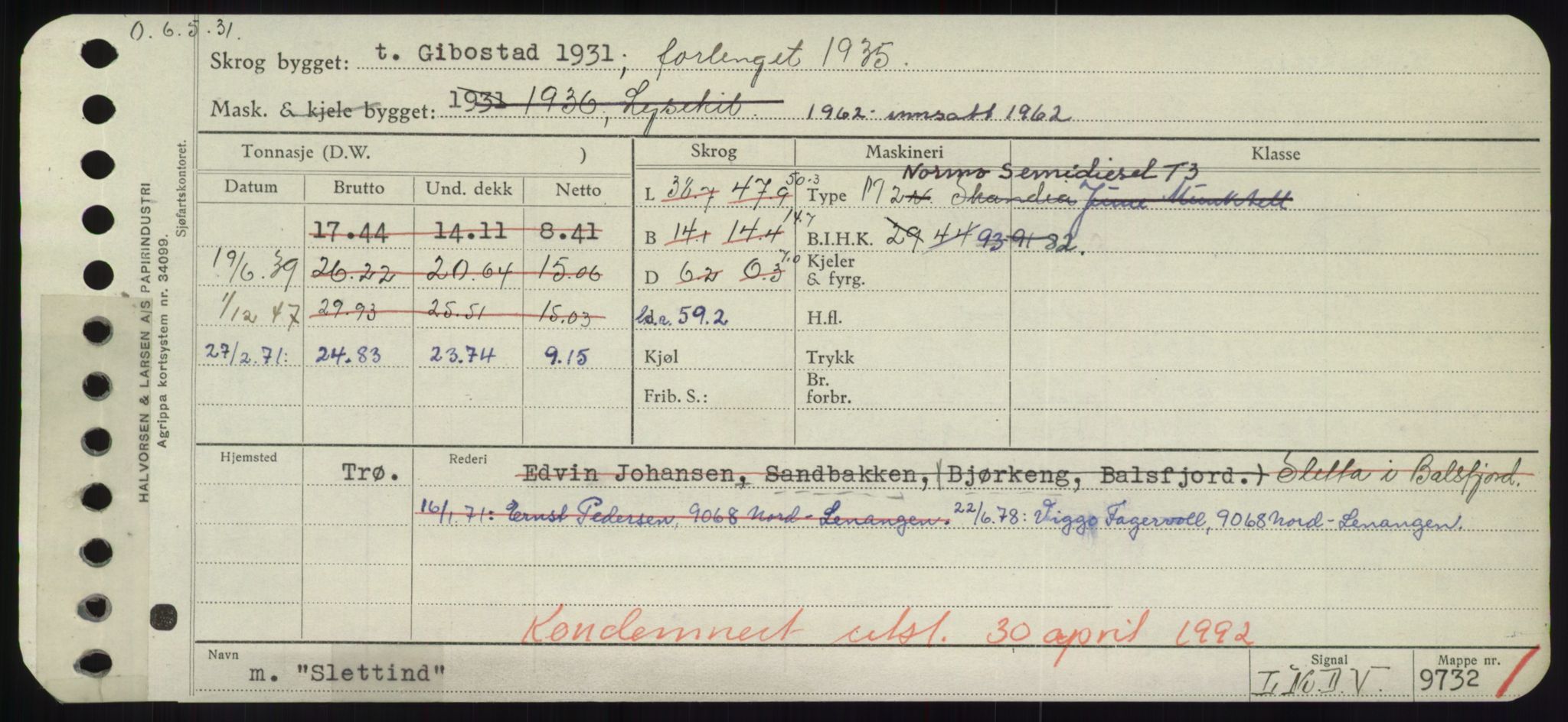 Sjøfartsdirektoratet med forløpere, Skipsmålingen, AV/RA-S-1627/H/Hd/L0034: Fartøy, Sk-Slå, p. 453