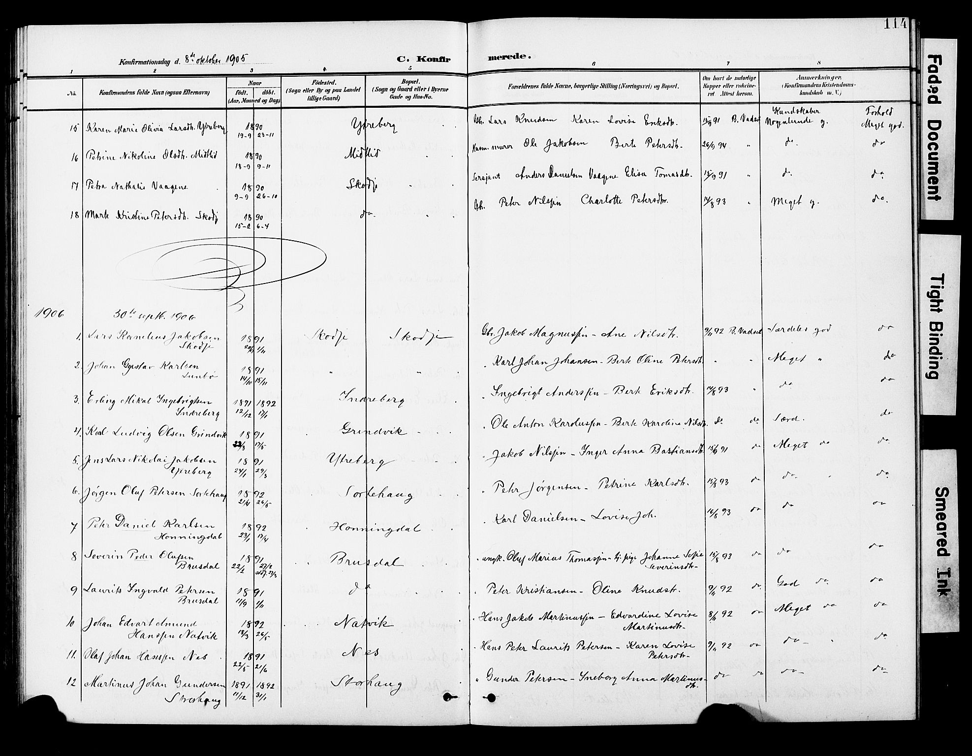 Ministerialprotokoller, klokkerbøker og fødselsregistre - Møre og Romsdal, AV/SAT-A-1454/524/L0366: Parish register (copy) no. 524C07, 1900-1931, p. 114