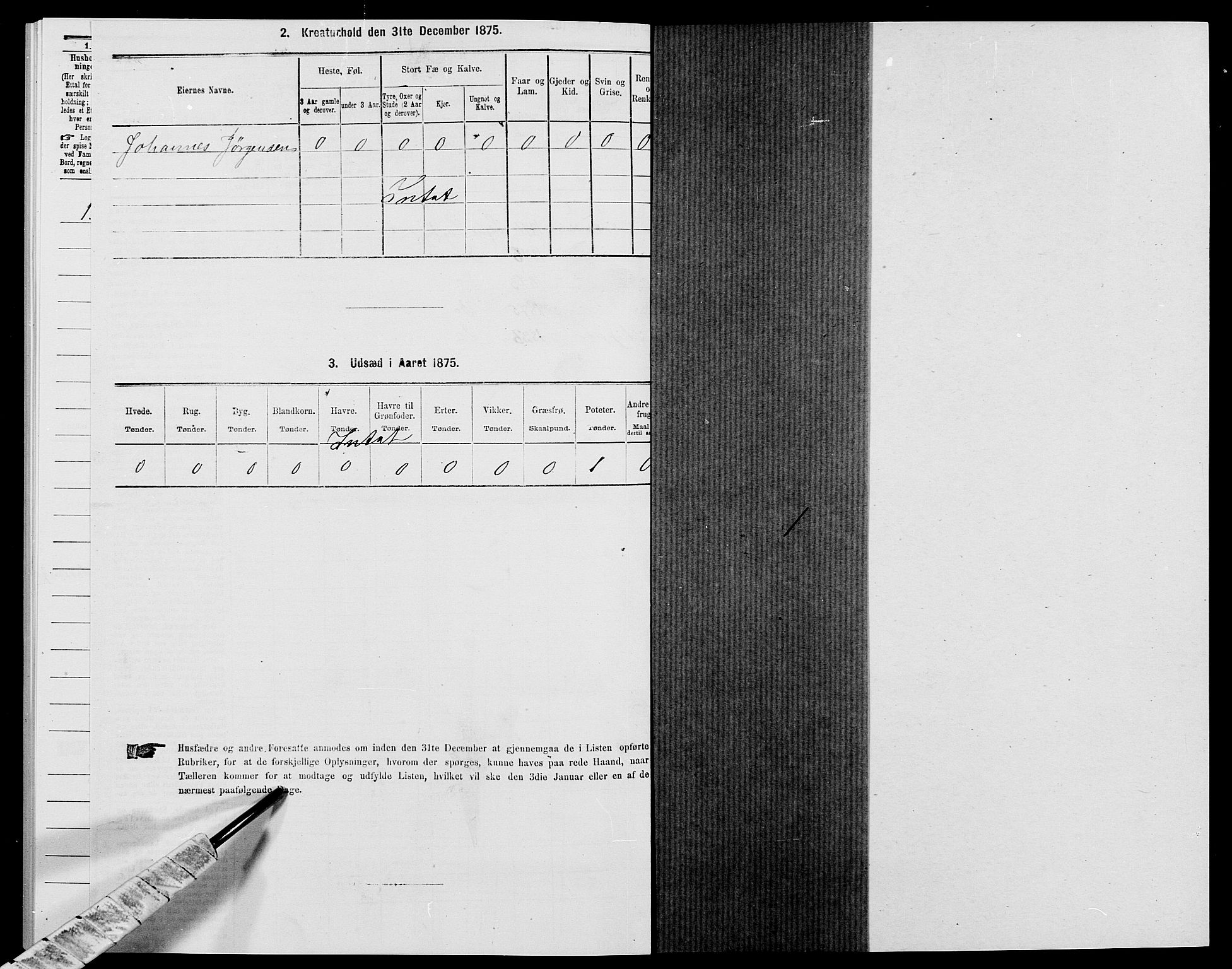 SAK, 1875 census for 1018P Søgne, 1875, p. 253