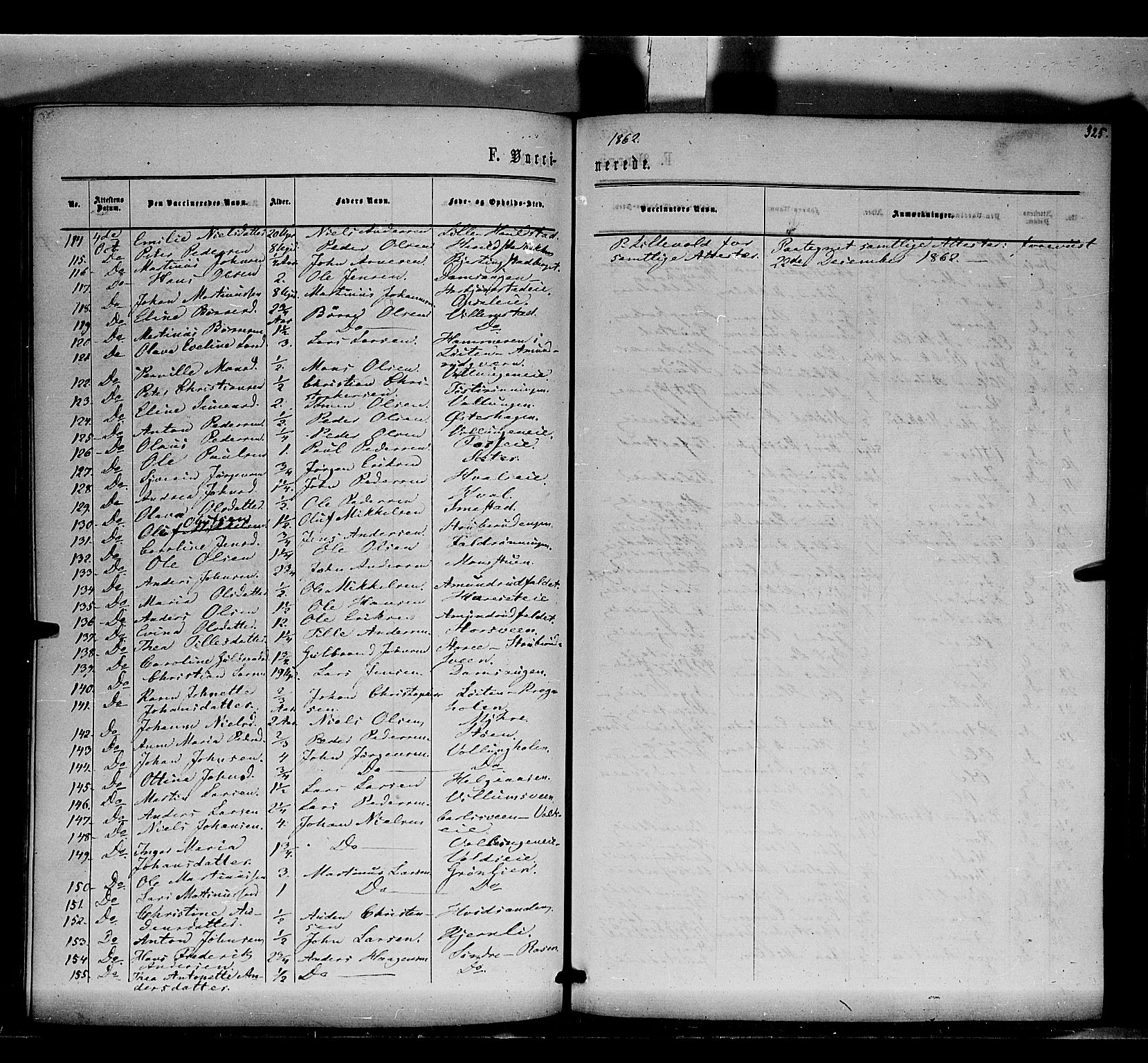 Romedal prestekontor, SAH/PREST-004/K/L0005: Parish register (official) no. 5, 1862-1874, p. 325