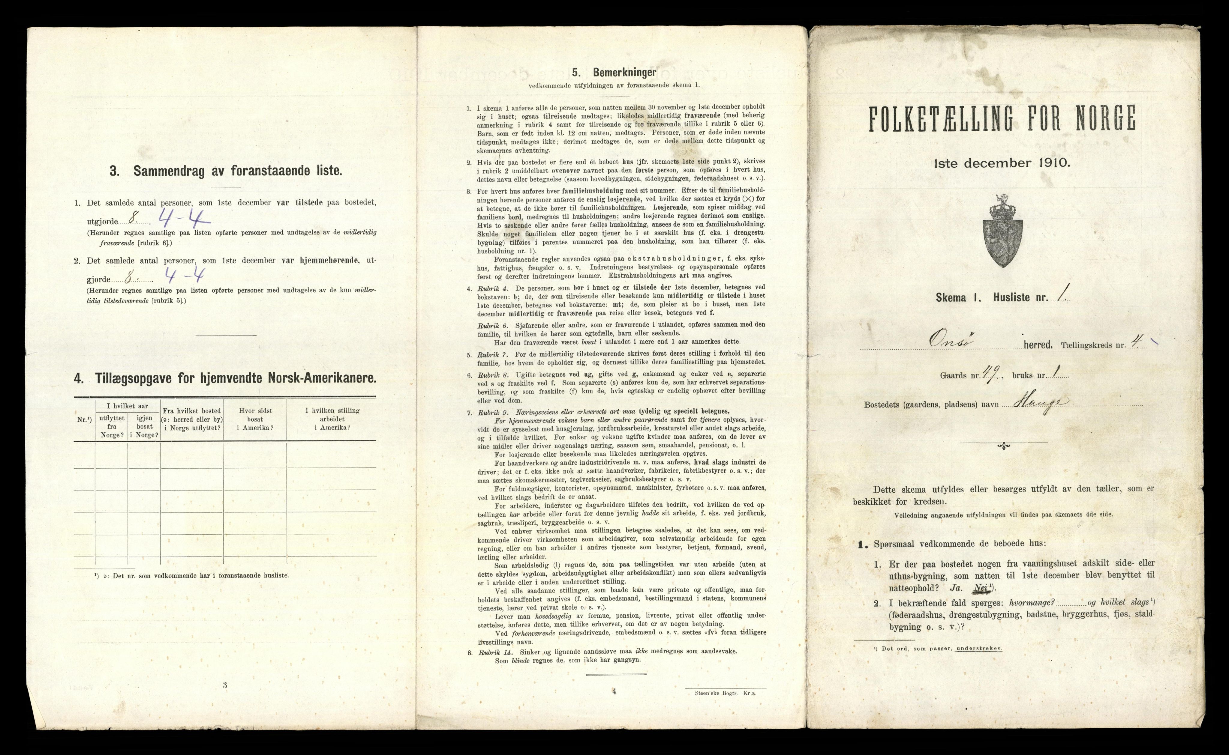 RA, 1910 census for Onsøy, 1910, p. 685