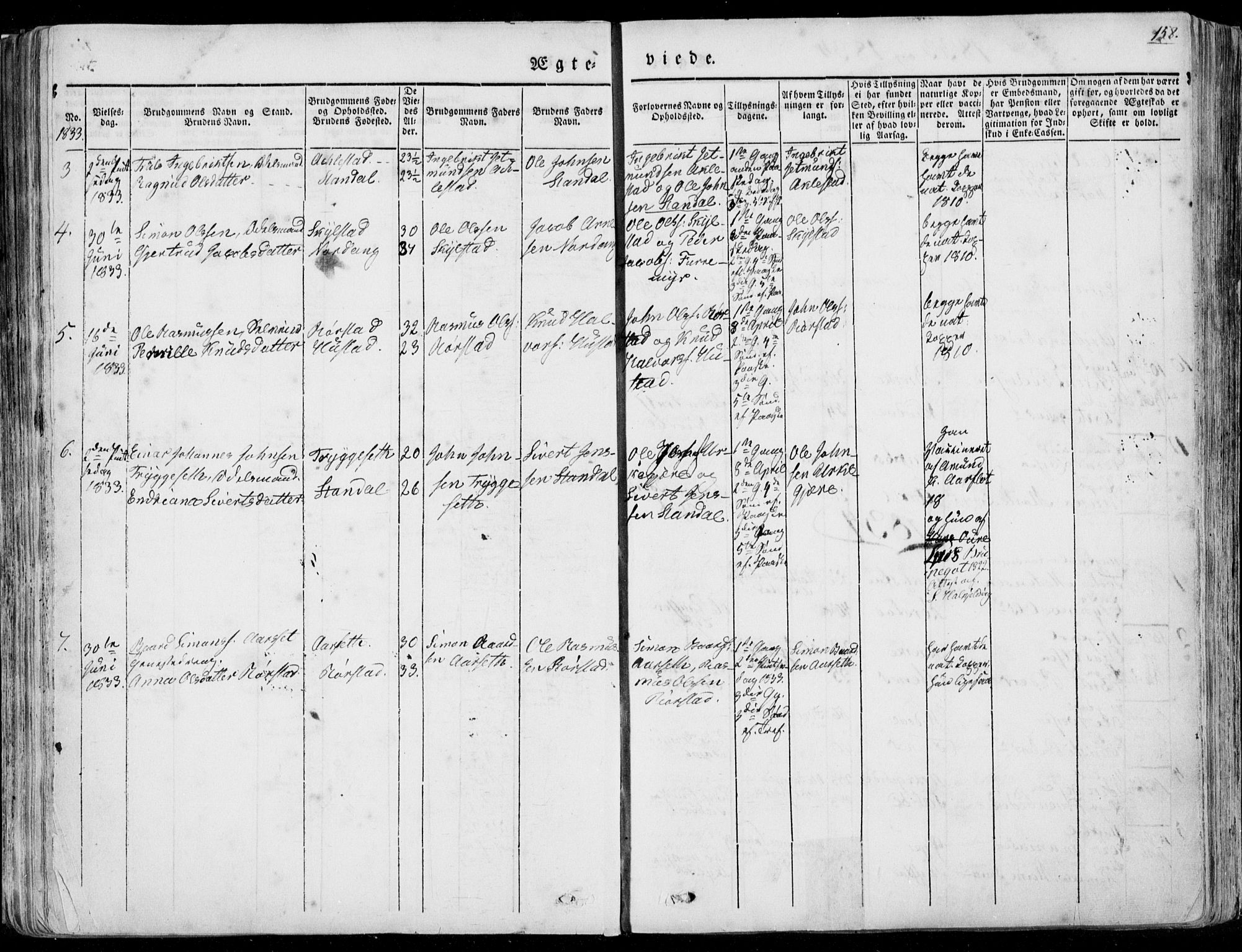 Ministerialprotokoller, klokkerbøker og fødselsregistre - Møre og Romsdal, AV/SAT-A-1454/515/L0208: Parish register (official) no. 515A04, 1830-1846, p. 158