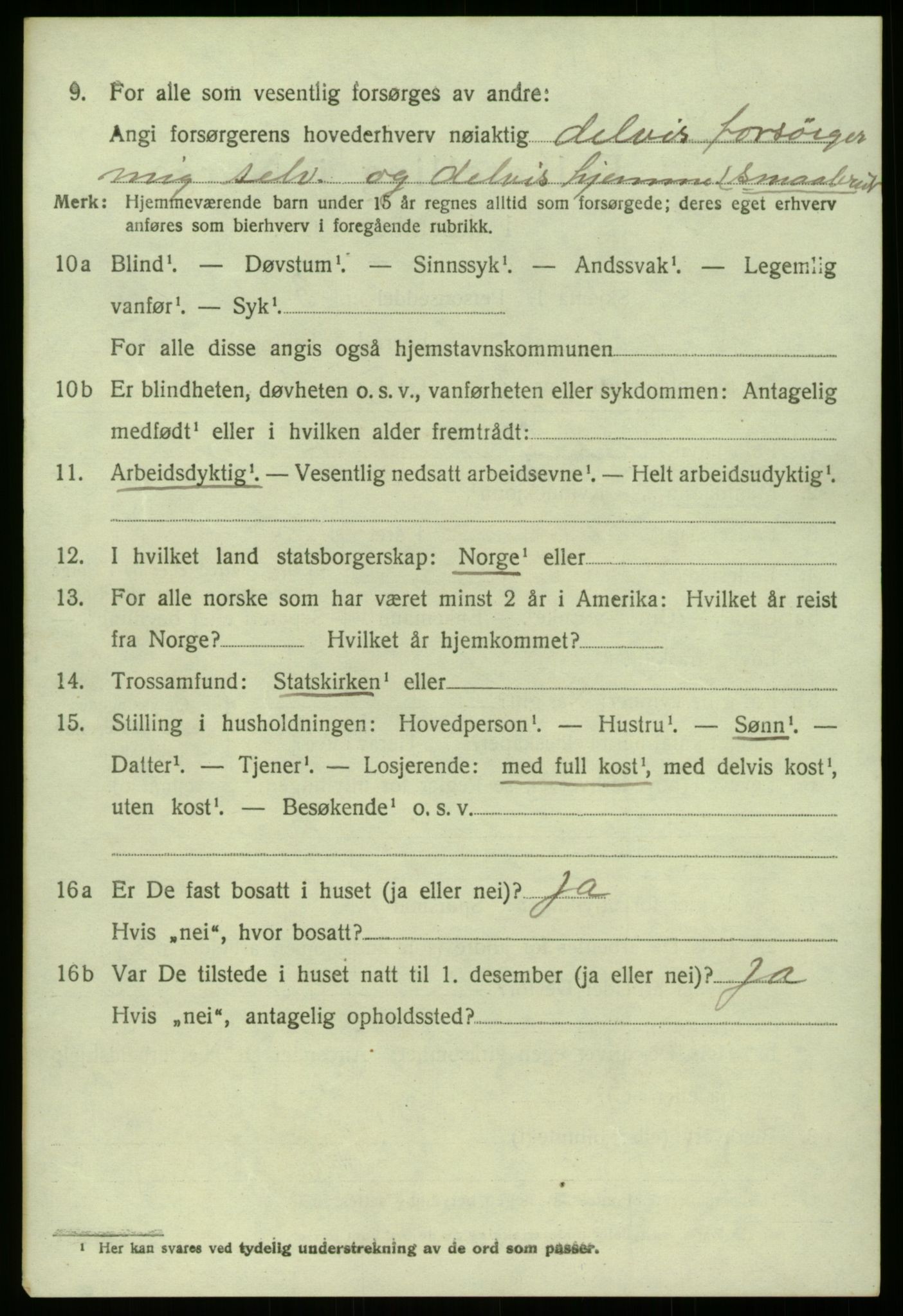 SAB, 1920 census for Gulen, 1920, p. 5236