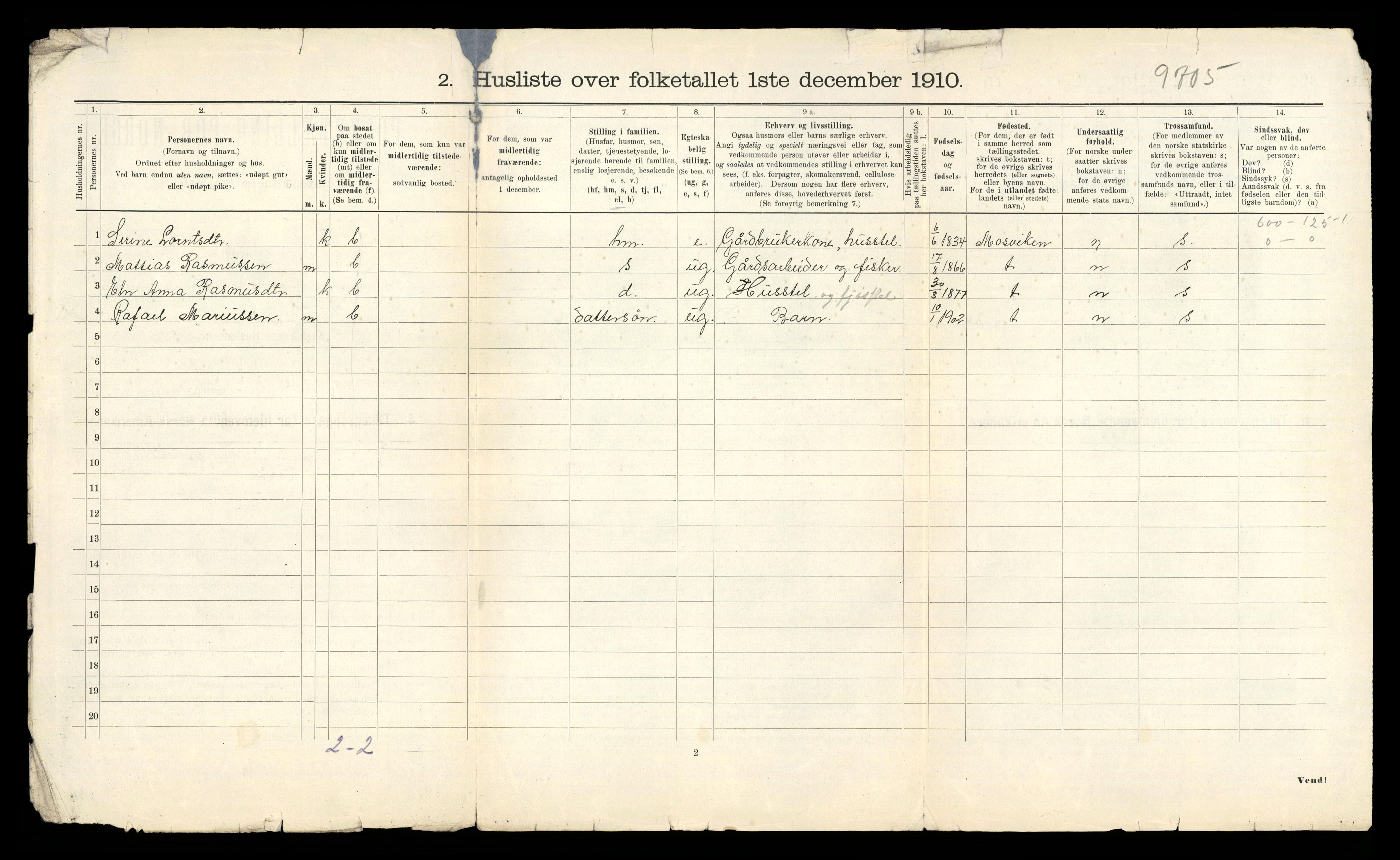 RA, 1910 census for Verran, 1910, p. 30