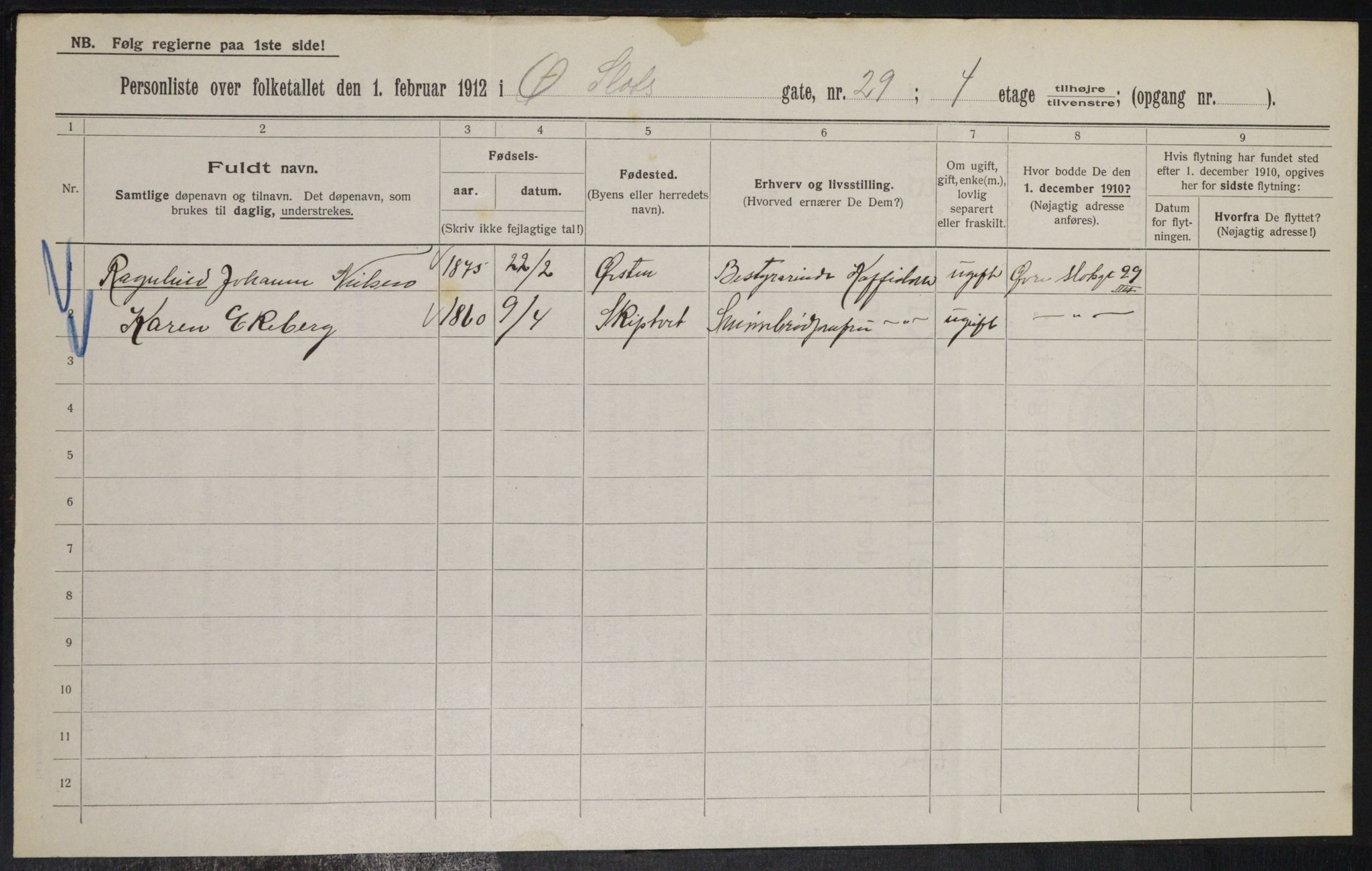 OBA, Municipal Census 1912 for Kristiania, 1912, p. 130013