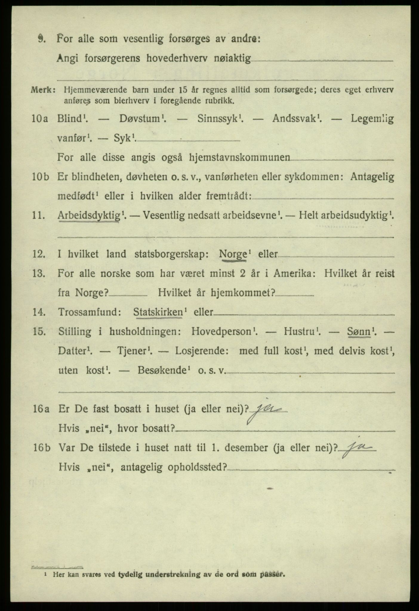 SAB, 1920 census for Strandvik, 1920, p. 3153