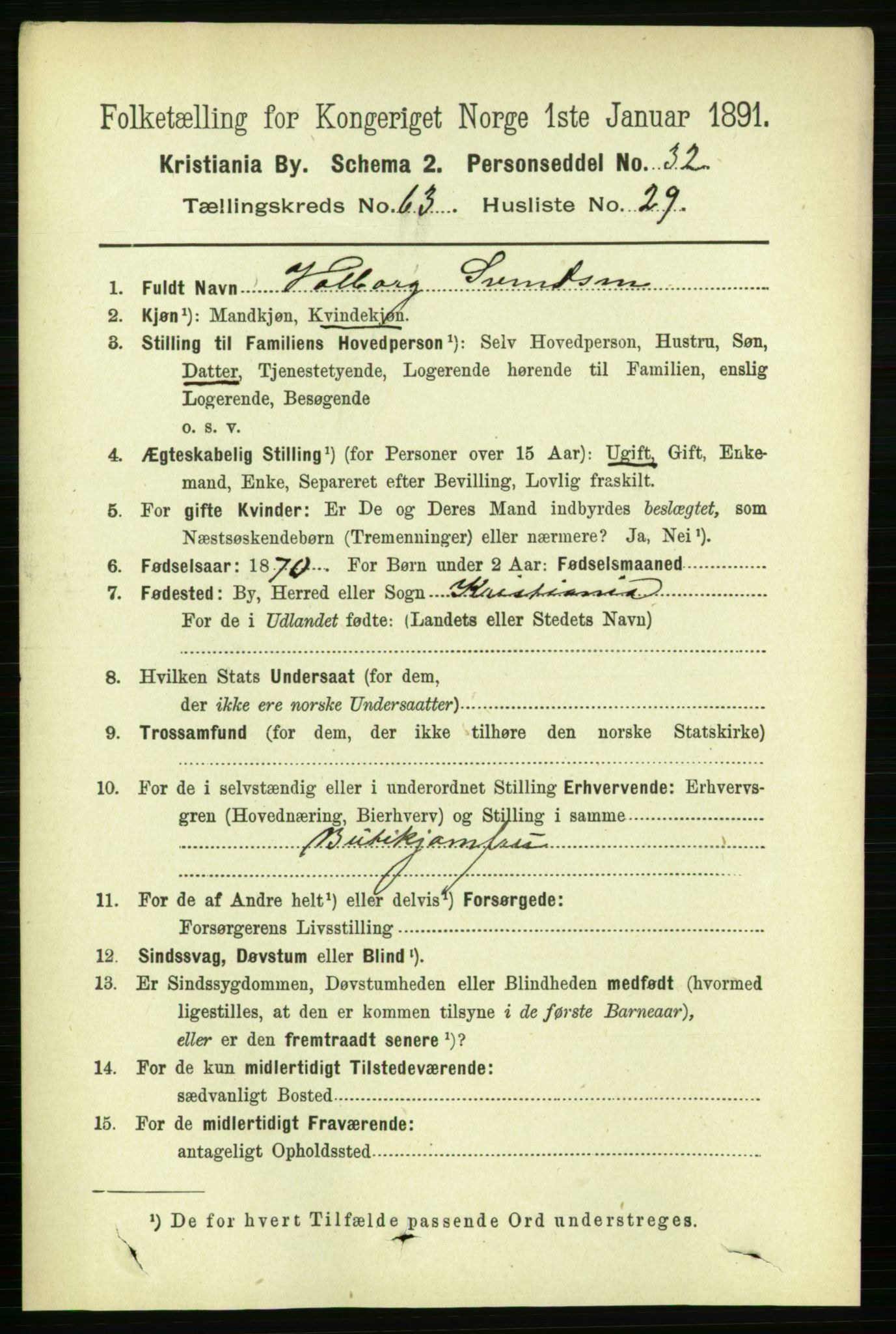 RA, 1891 census for 0301 Kristiania, 1891, p. 34280