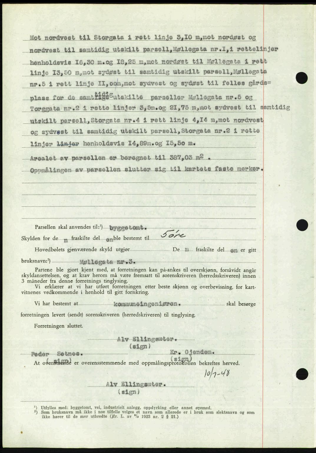 Romsdal sorenskriveri, AV/SAT-A-4149/1/2/2C: Mortgage book no. A27, 1948-1948, Diary no: : 2186/1948