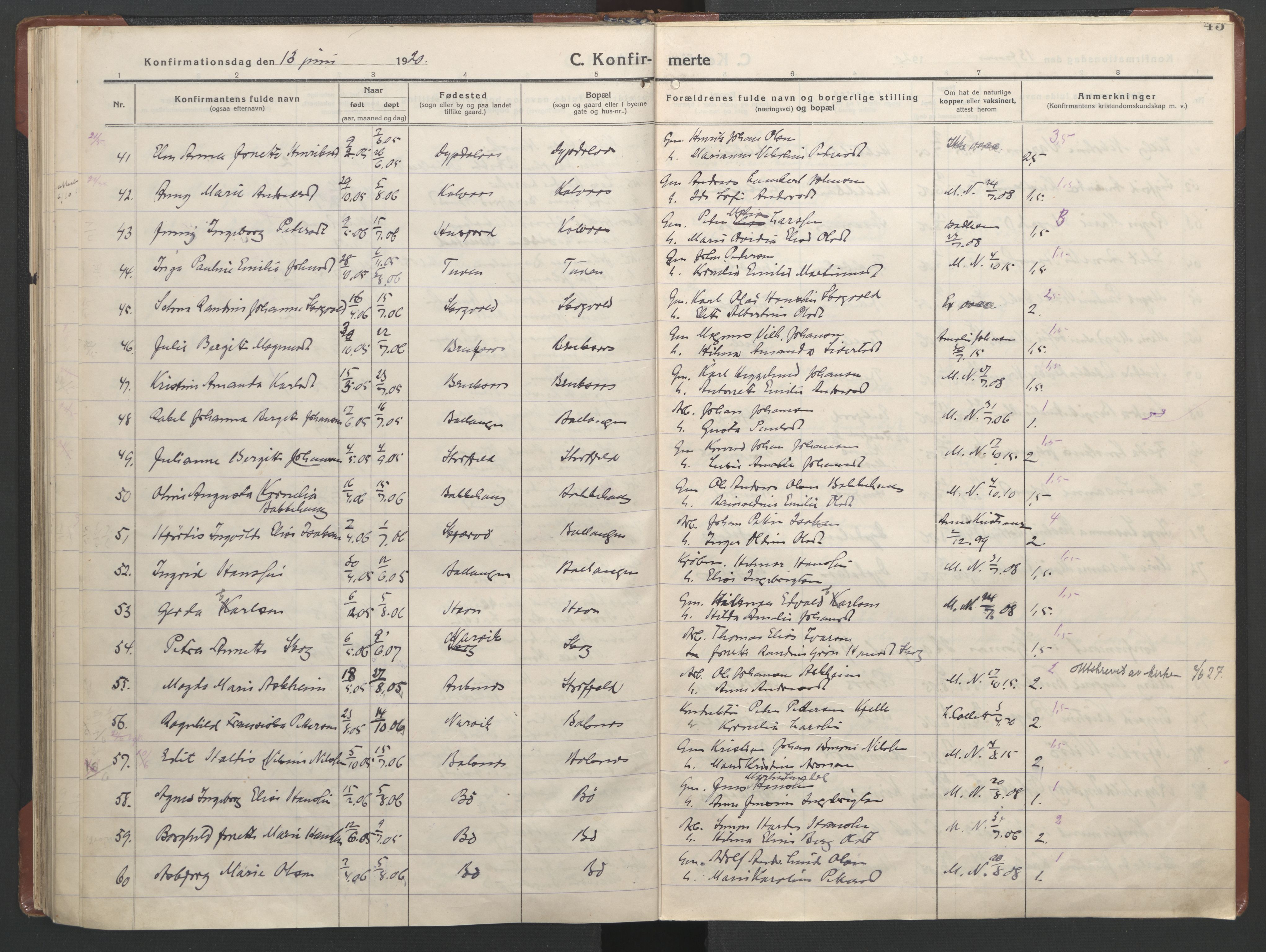 Ministerialprotokoller, klokkerbøker og fødselsregistre - Nordland, AV/SAT-A-1459/863/L0918: Parish register (copy) no. 863C08, 1906-1921, p. 43