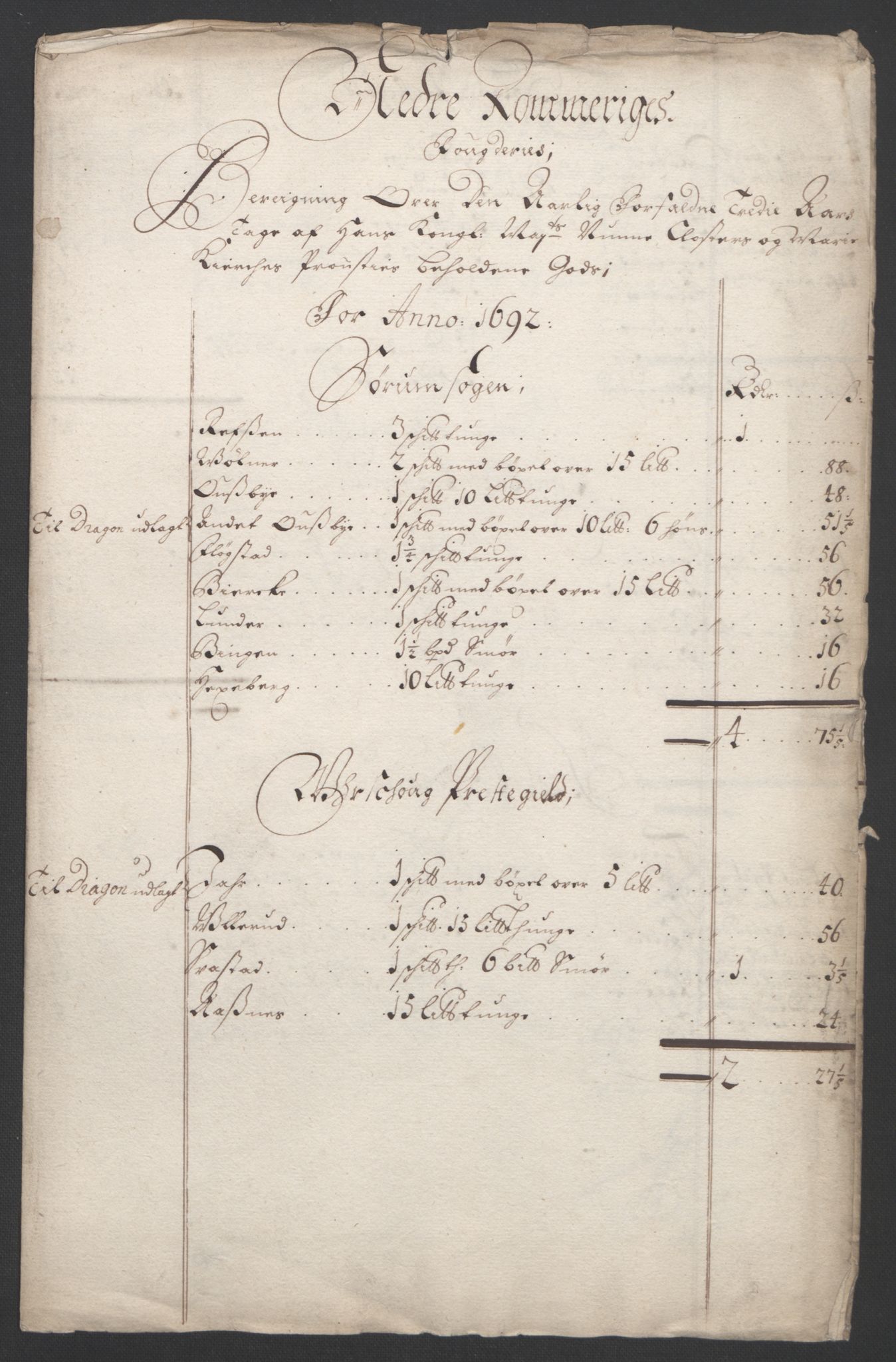 Rentekammeret inntil 1814, Reviderte regnskaper, Fogderegnskap, RA/EA-4092/R11/L0577: Fogderegnskap Nedre Romerike, 1692, p. 37