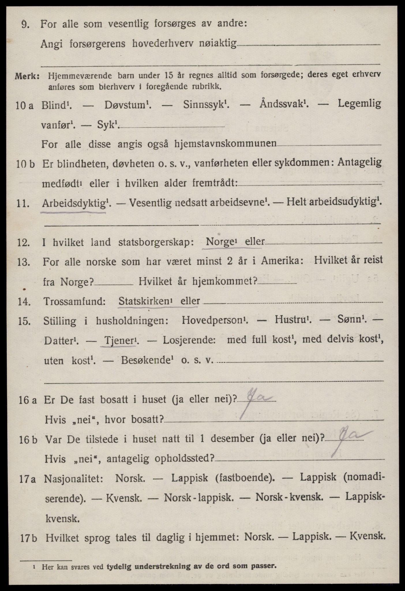 SAT, 1920 census for Geitastrand, 1920, p. 1390