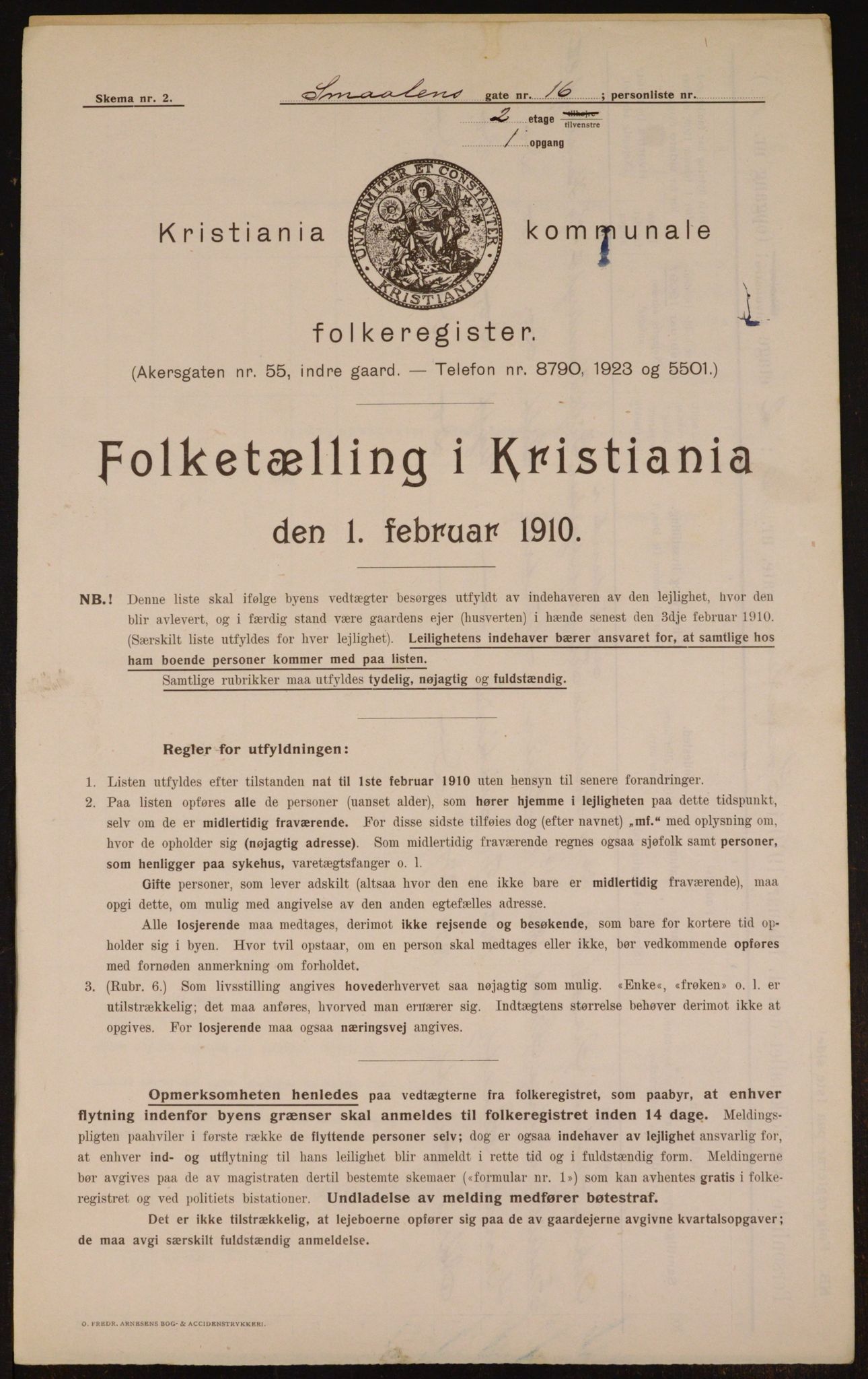 OBA, Municipal Census 1910 for Kristiania, 1910, p. 93330