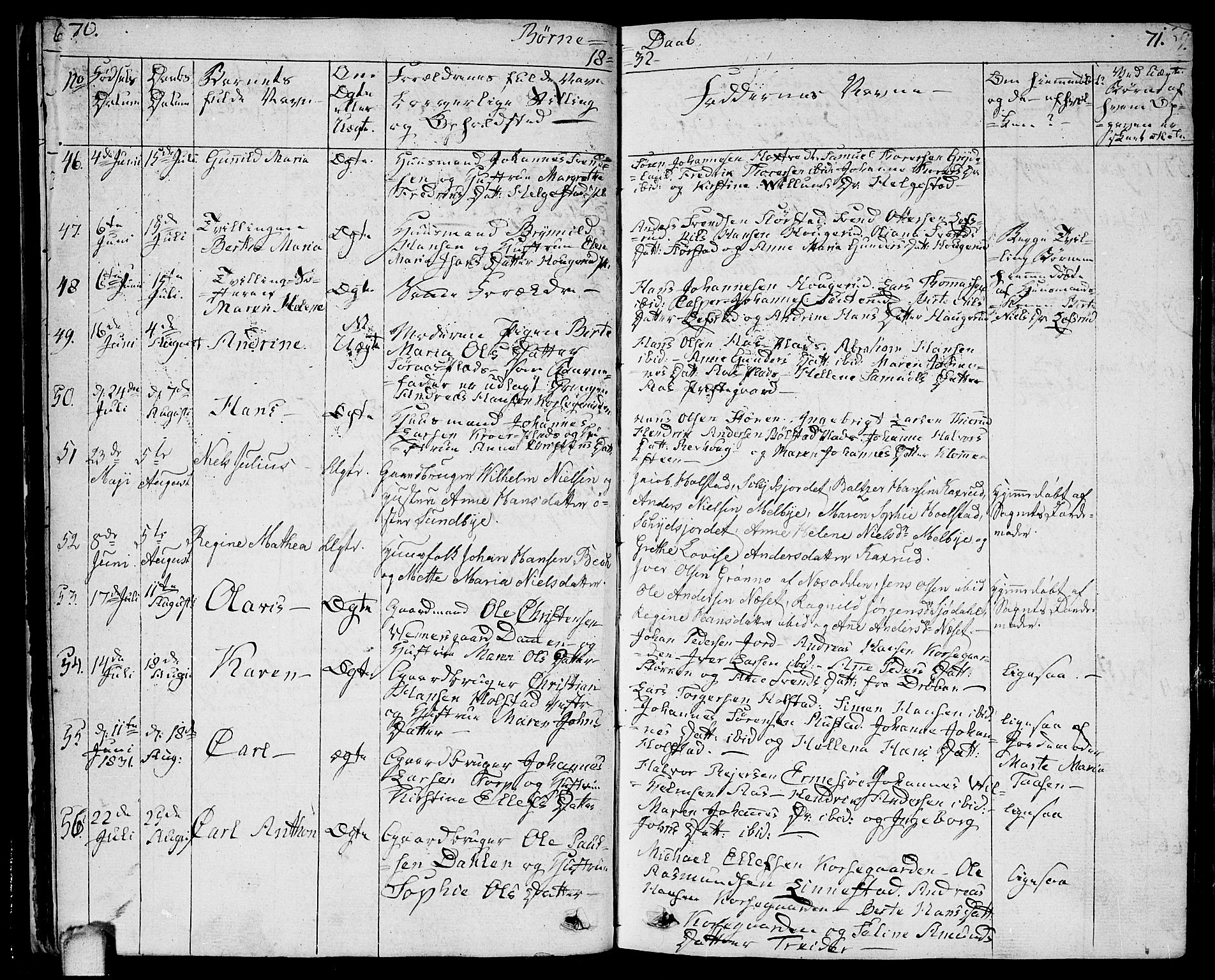 Ås prestekontor Kirkebøker, AV/SAO-A-10894/F/Fa/L0005: Parish register (official) no. I 5, 1827-1840, p. 70-71