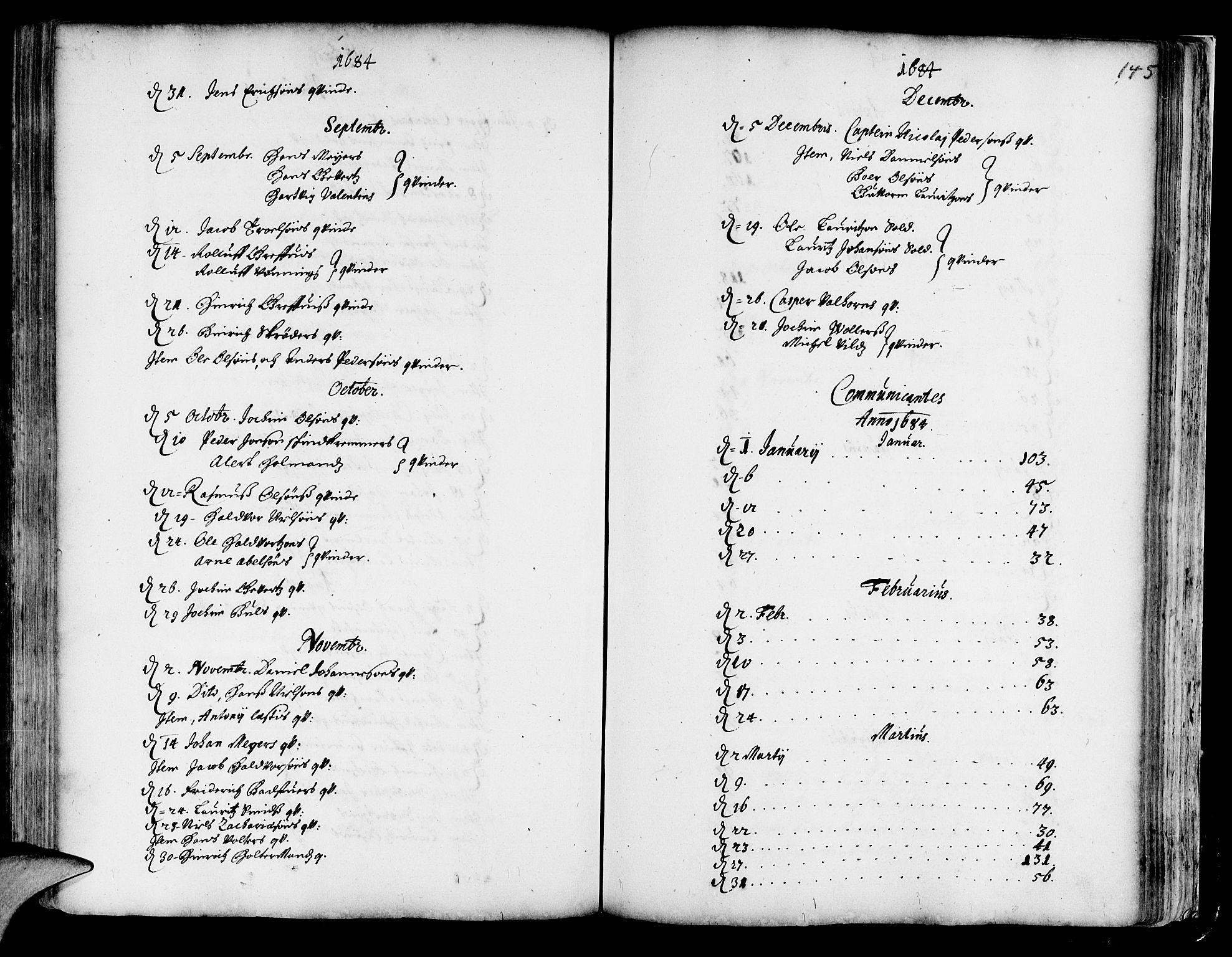 Korskirken sokneprestembete, SAB/A-76101/H/Haa/L0001: Parish register (official) no. A 1, 1674-1688, p. 145
