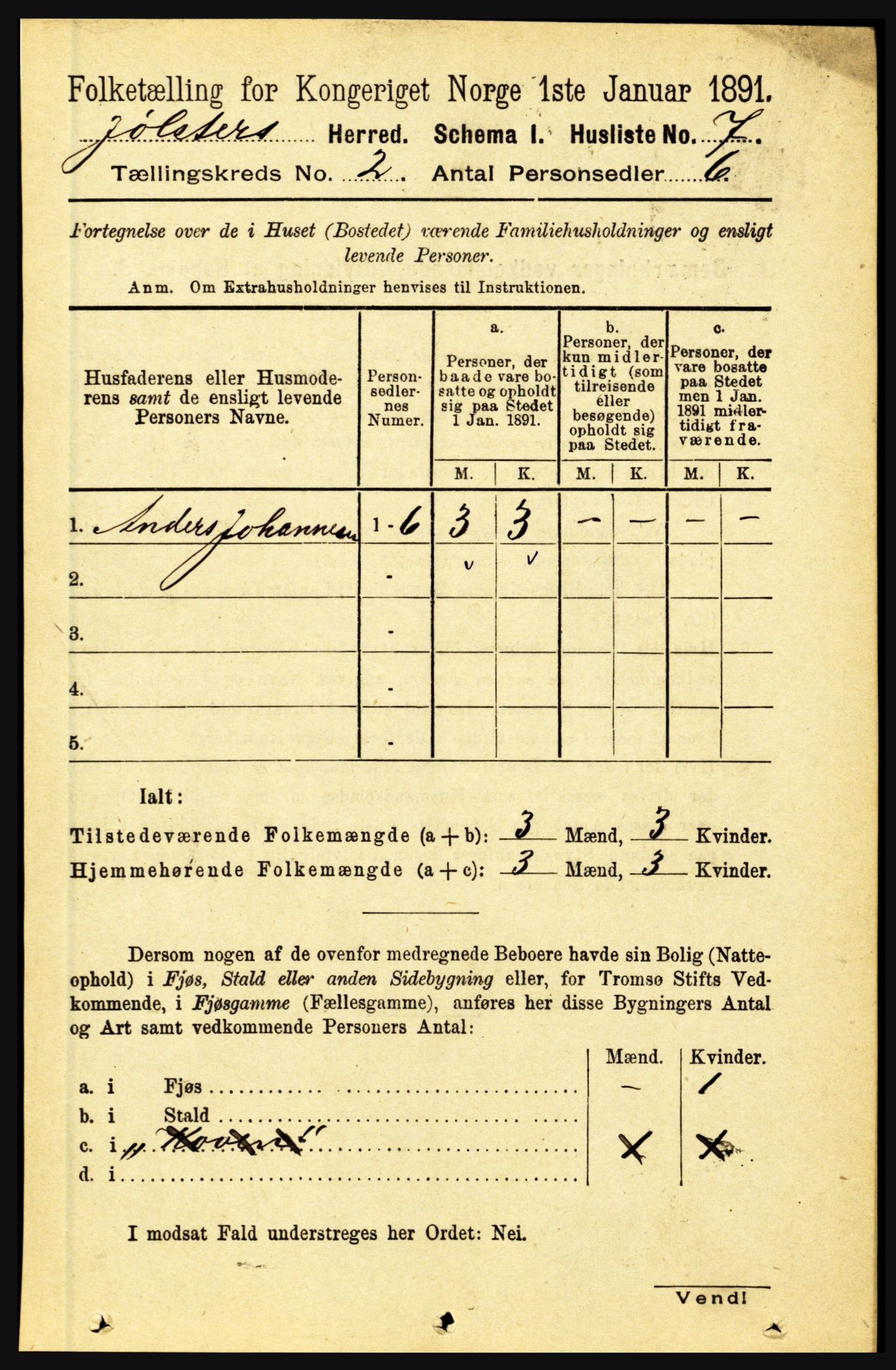 RA, 1891 census for 1431 Jølster, 1891, p. 522